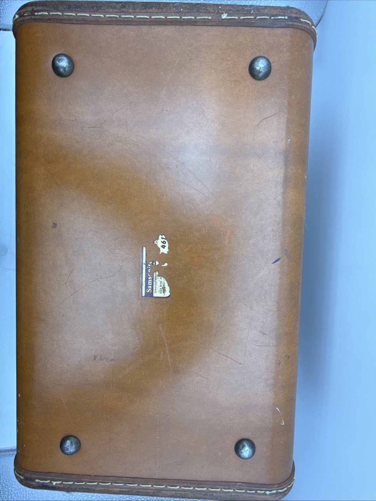 Vintage Samsonite Schwayder #4612 Brown Faux Leather Makeup Train Hard Case