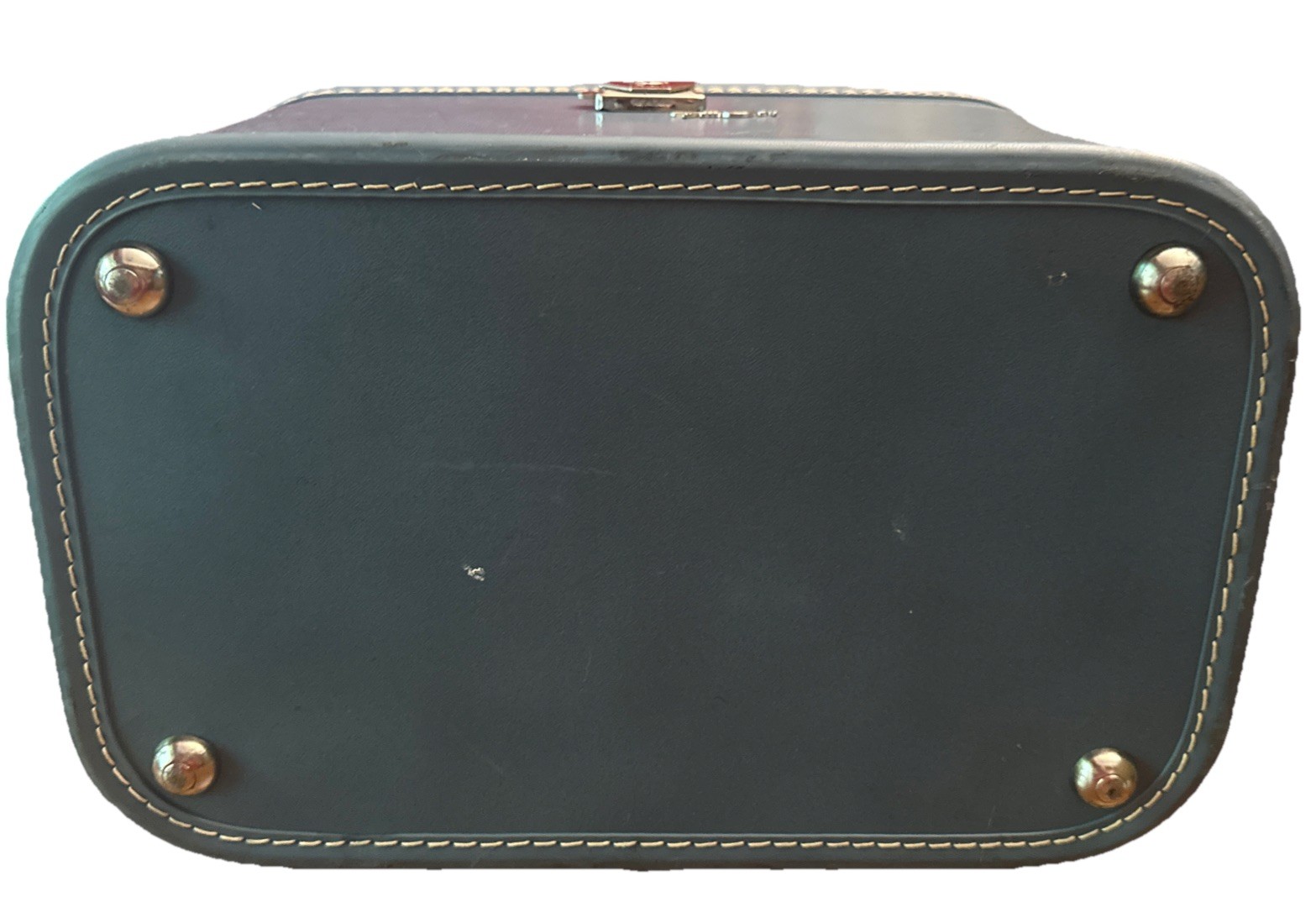 Vintage Travel Joy Blue Hard Makeup/Train Case No Key -Inside Organizers -DAMAGE