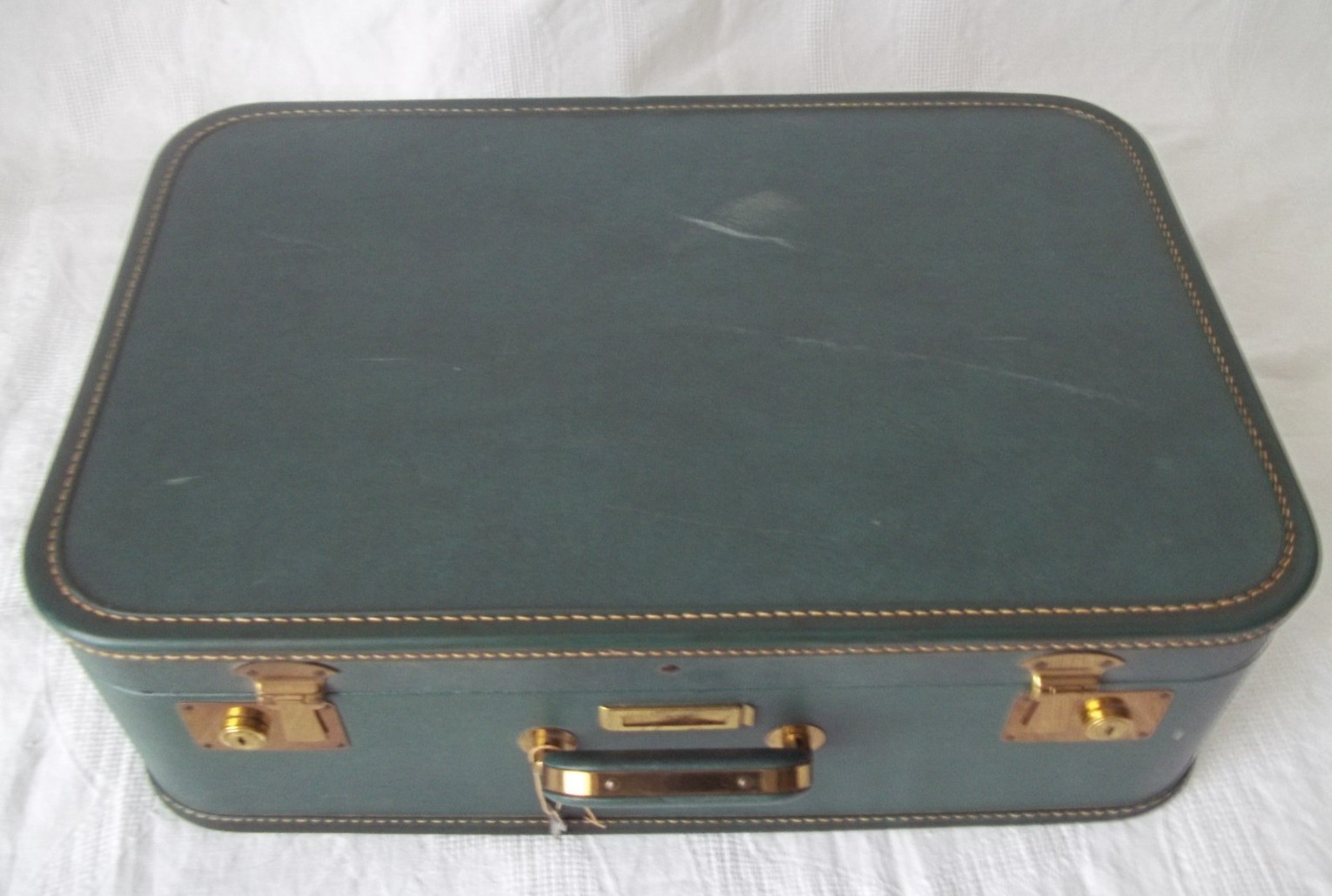 VINTAGE Dark Green 21″Carry On Luggage With Key