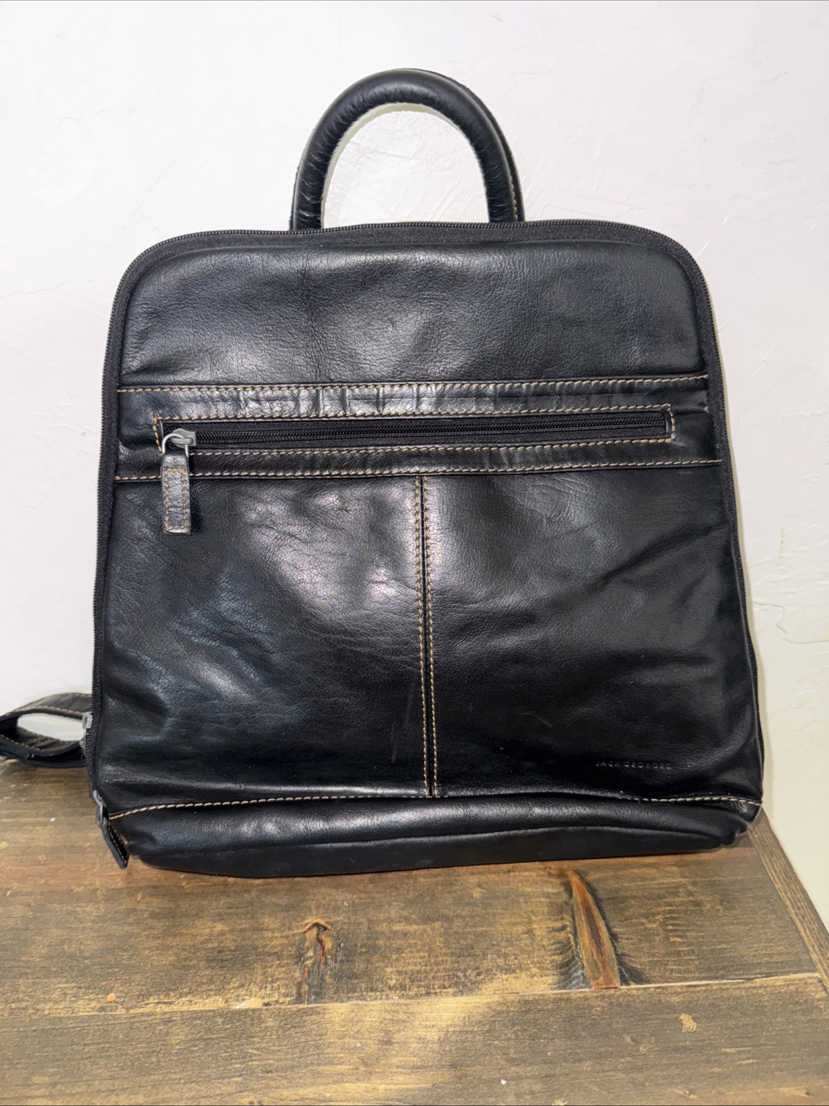 Jack Georges Leather Backpack Genuine Leather