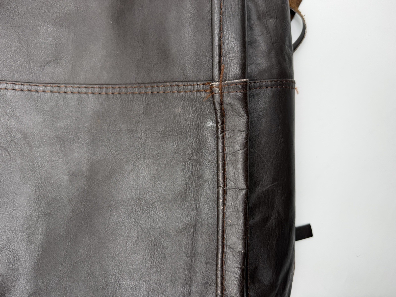 Vintage Genuine Leather Garment Bag Brown Foldable Travel Suit Carrier Colombia