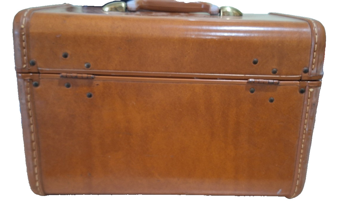 Vintage Samsonite Streamlite Train Case 4612 Brown w/Tray & Mirror MCM