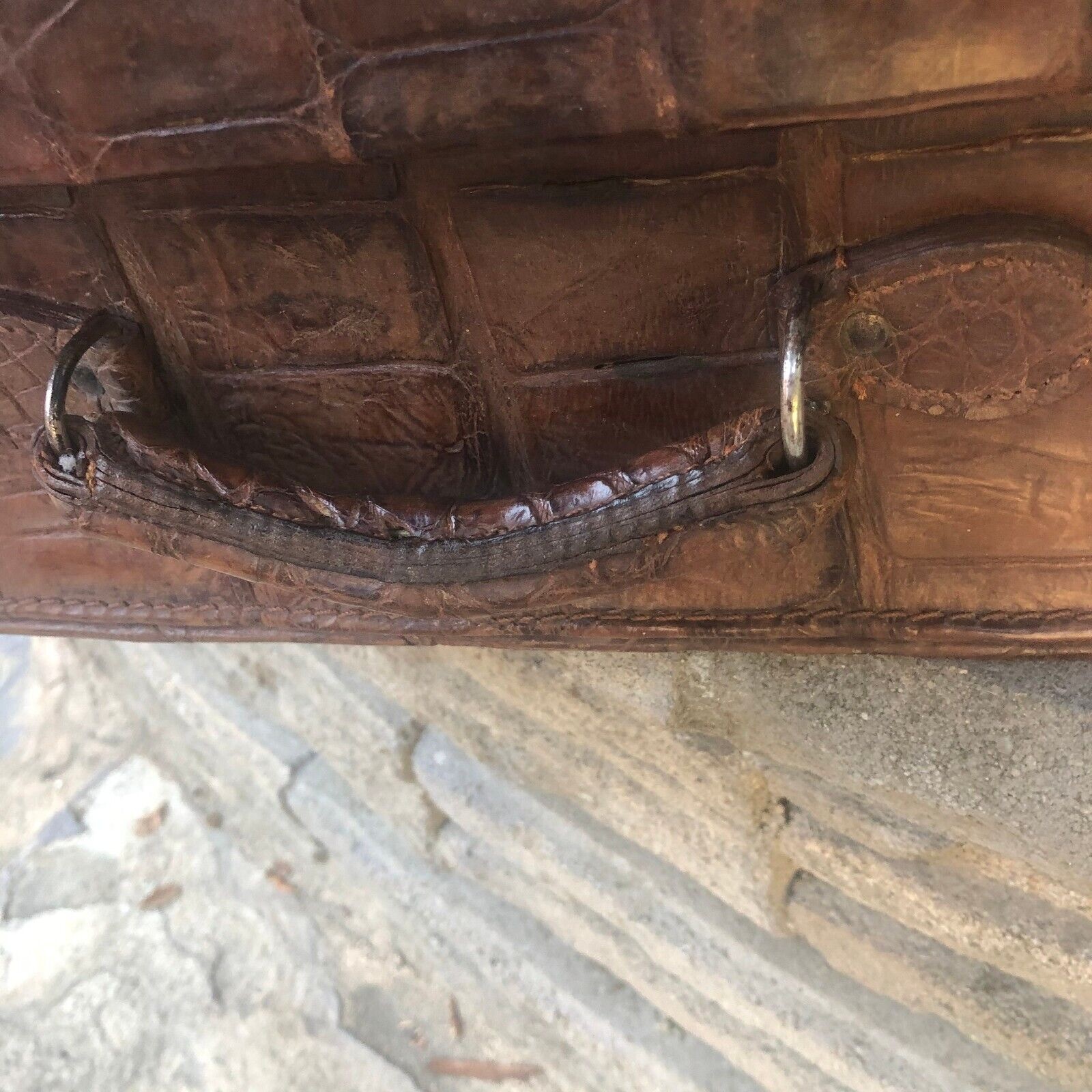 Genuine Alligator Small Suitcase Hard Case Briefcase Vintage 1930s