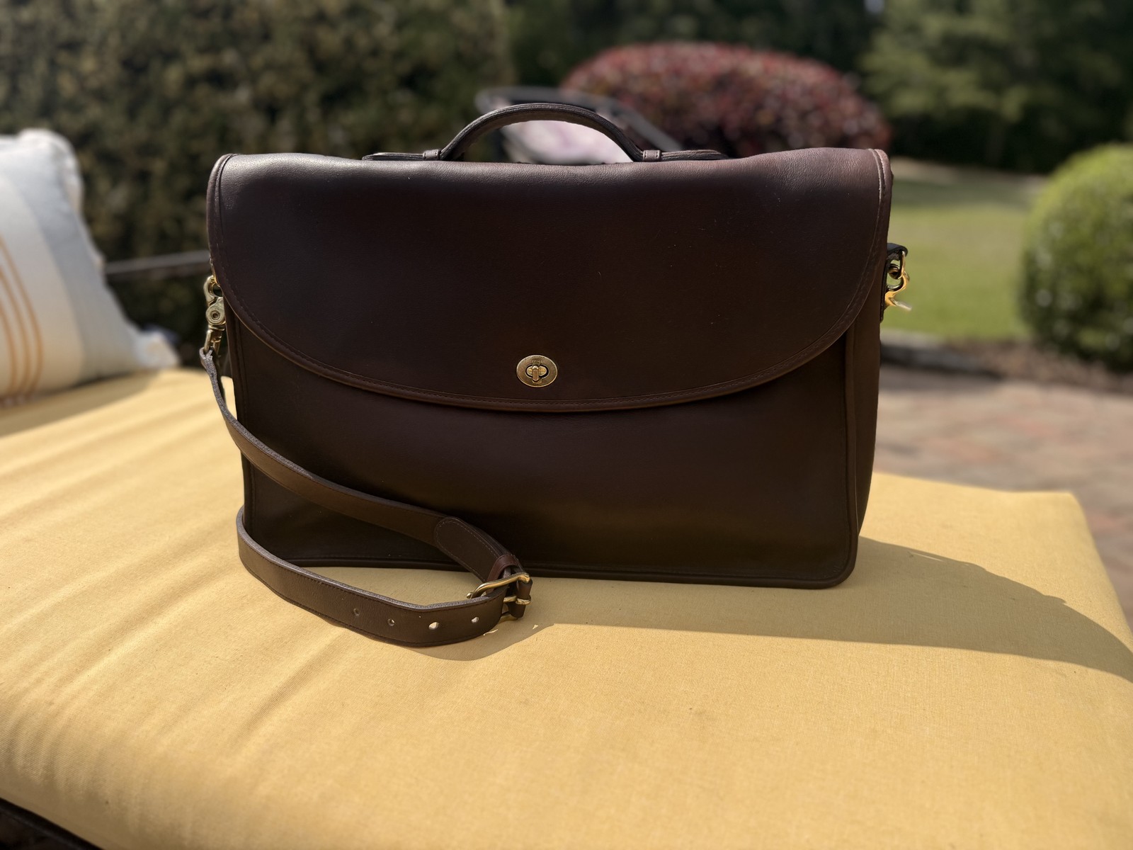 1993 Vintage Brown Original Coach Lexington Brief Case Exceptional Condition