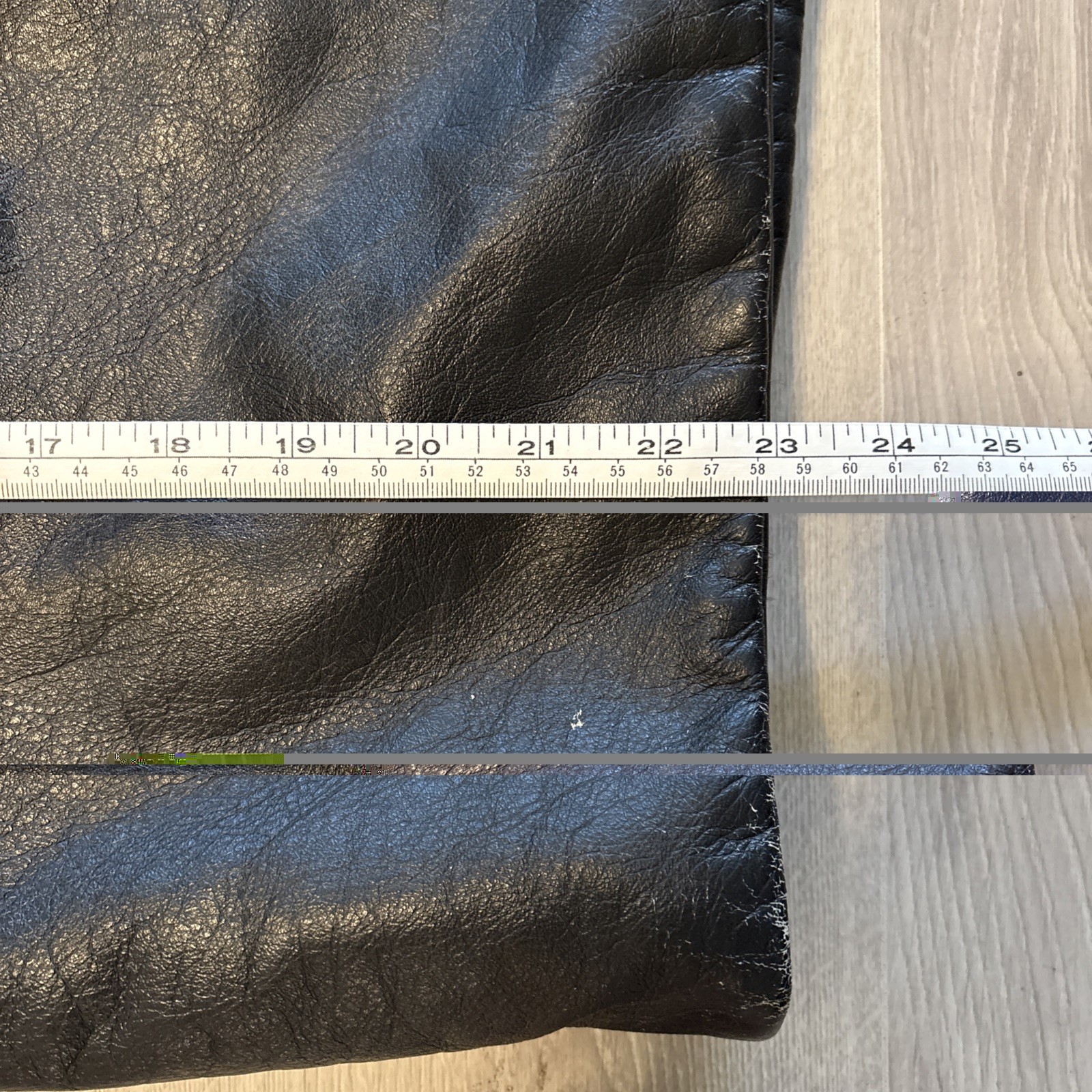 Vintage Black Leather Garment Bag Japanese Foldable Buckles 38” Long