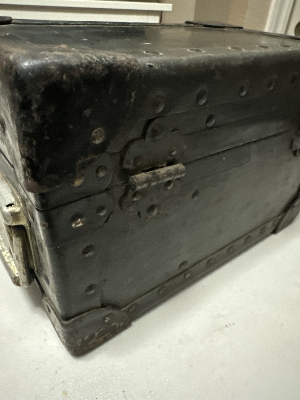 Vintage Small Army Steamer Travel Trunk 12″×7.5″×8″ Heavy Duty Camera Case