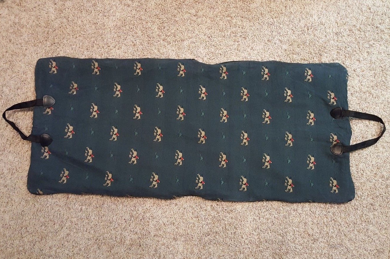 Vintage Green Polo Pattern Garment Hanging Clothes Luggage Travel Bag
