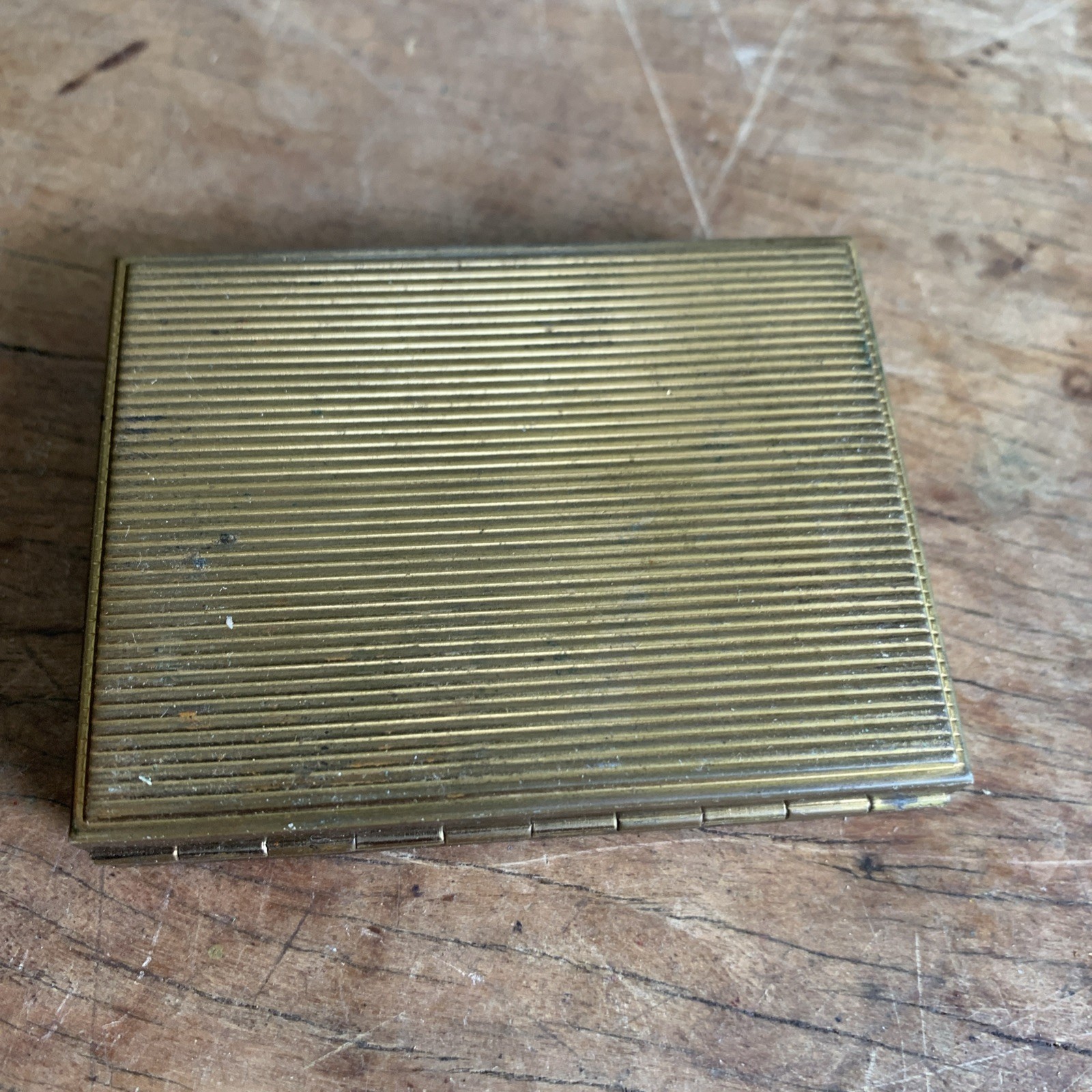 Vintage Brass Toothbrushe n Paste Travel Case 1950-1960s