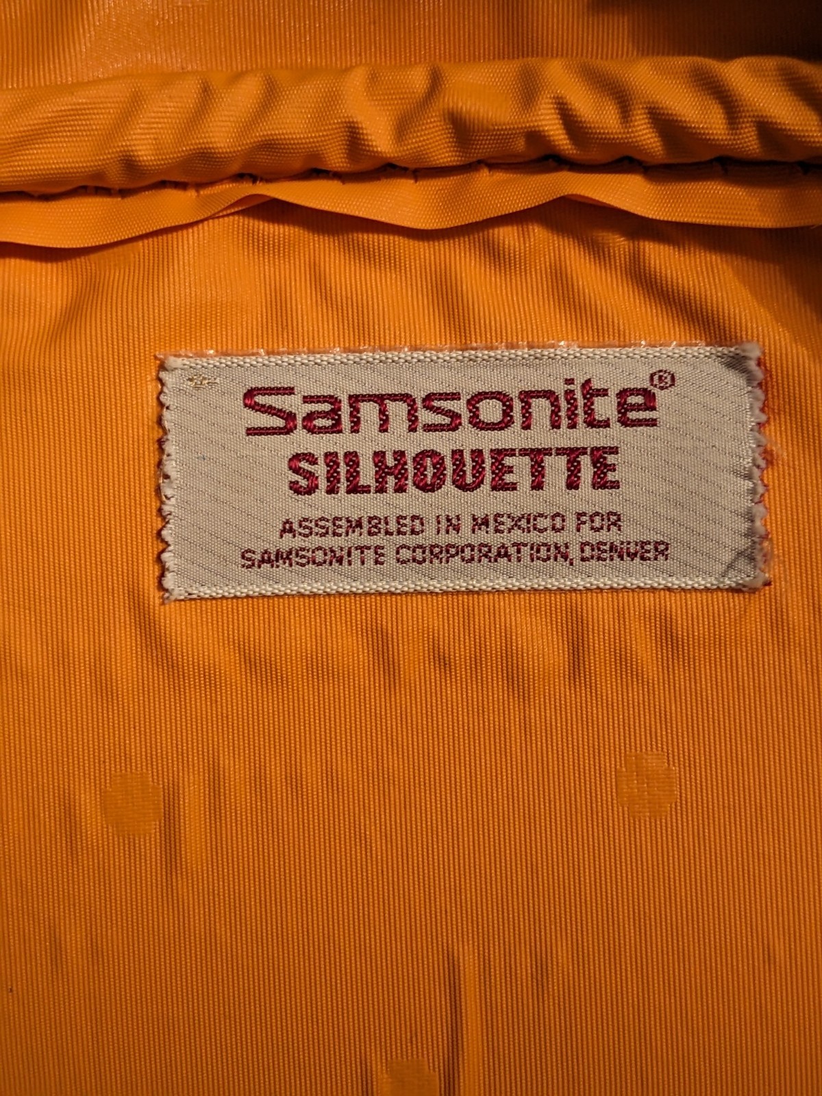 VTG Orange Samsonite Silhouette Overnight Bag Shoulder Strap Silver Clasp EXC