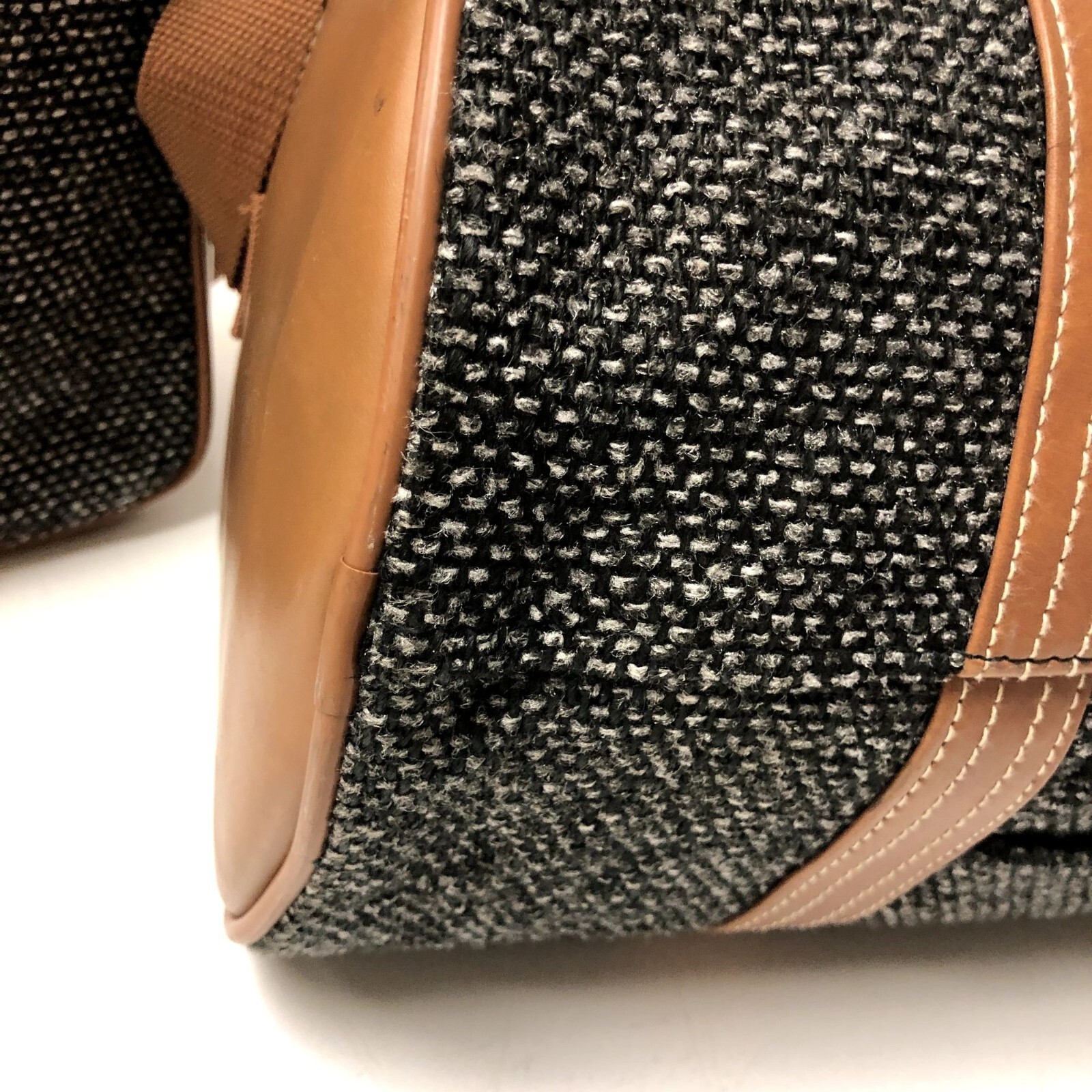2 pc Vtg 80’s Oscar De La Renta LUGGAGE Gray TWEED Carry On Bag TRAVEL Duffle