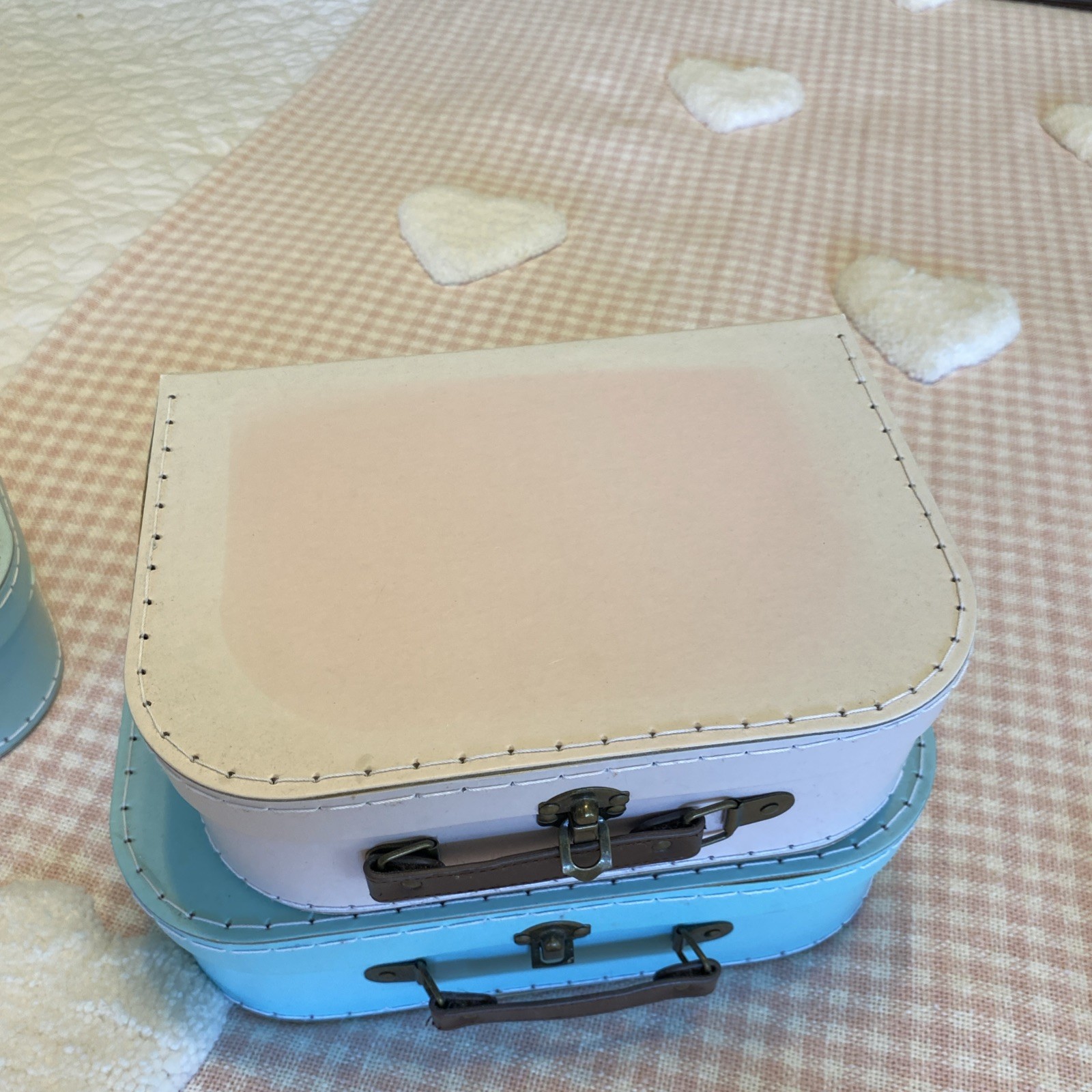 Jewelkeeper Paperboard Suitcases – Set of 3 Decorative Vintage Storage Boxes