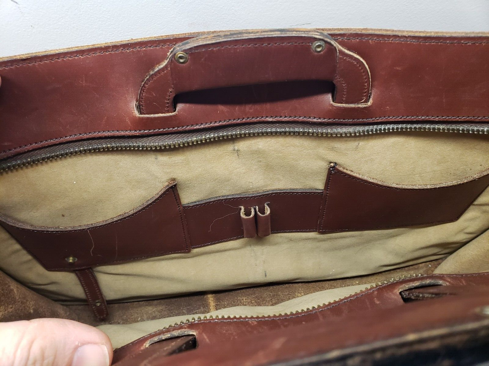 vintage Hartmann Luggage Leather Briefcase Satchel 17″ x 12″