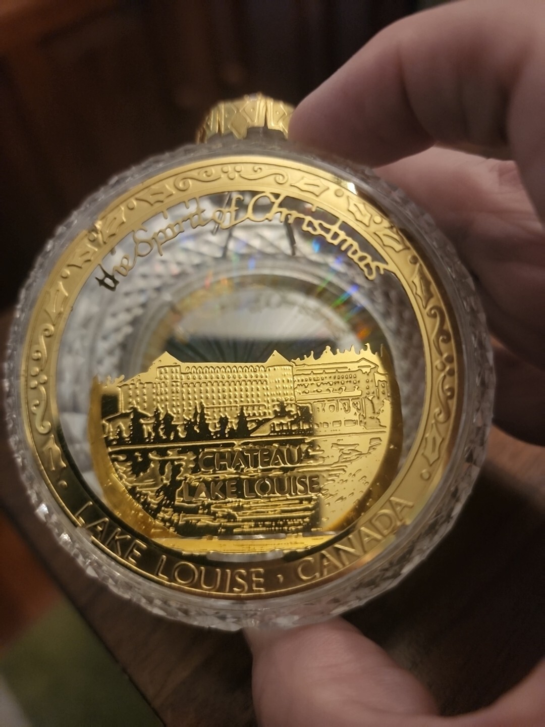 Chateau Lake Louise Ornament- fits over mini tree light for added color
