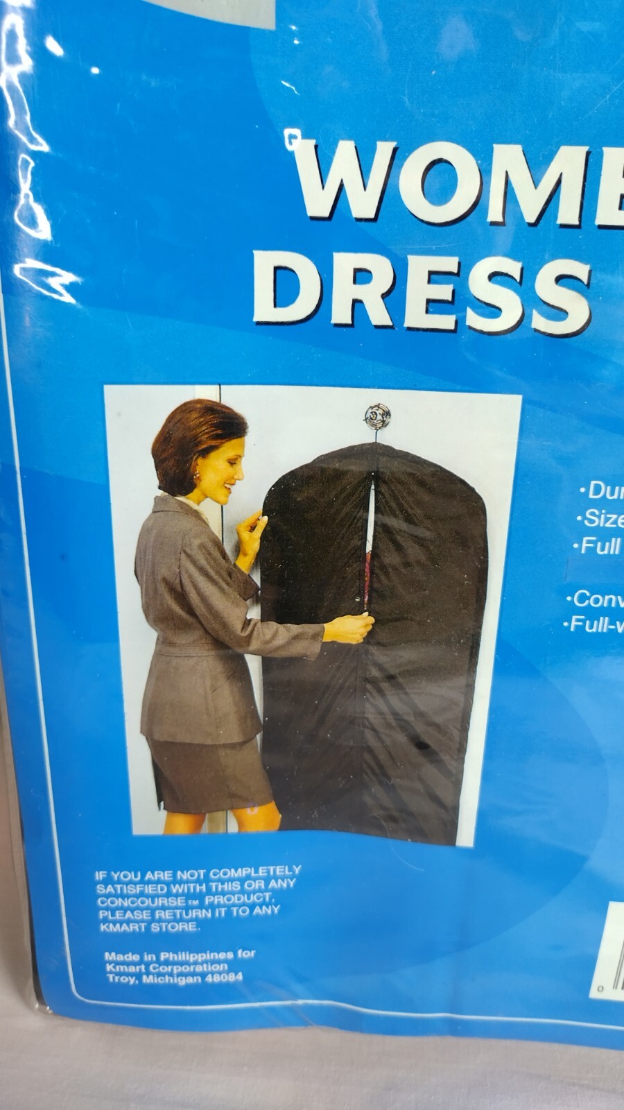 Vtg Concourse Women’s Travel Garment Bag Kmart New Old Stock 1980s Black Vyanl