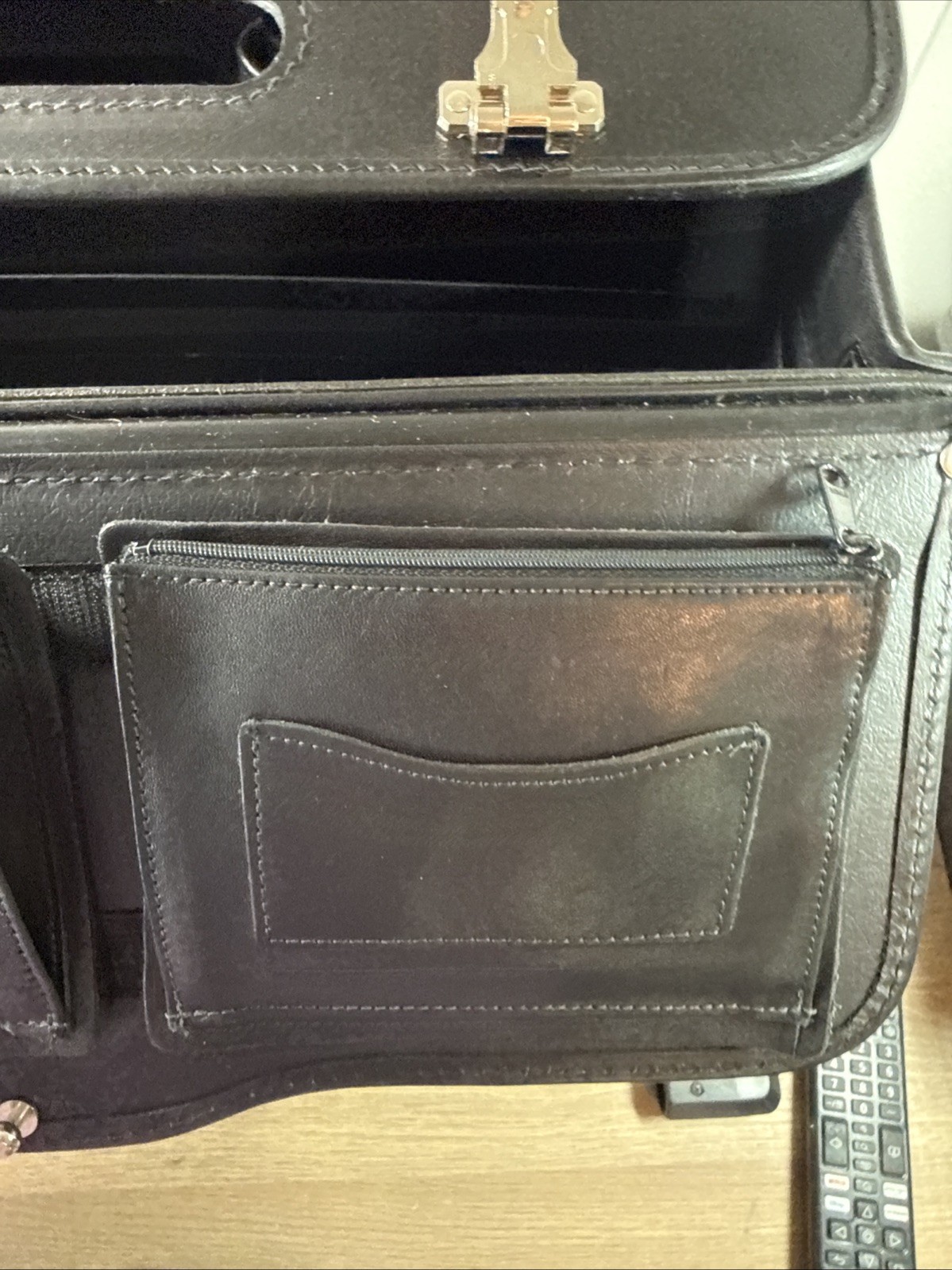 Korchmar Black Leather Attache Briefcase for Lawyers, Pilots, and Physicians