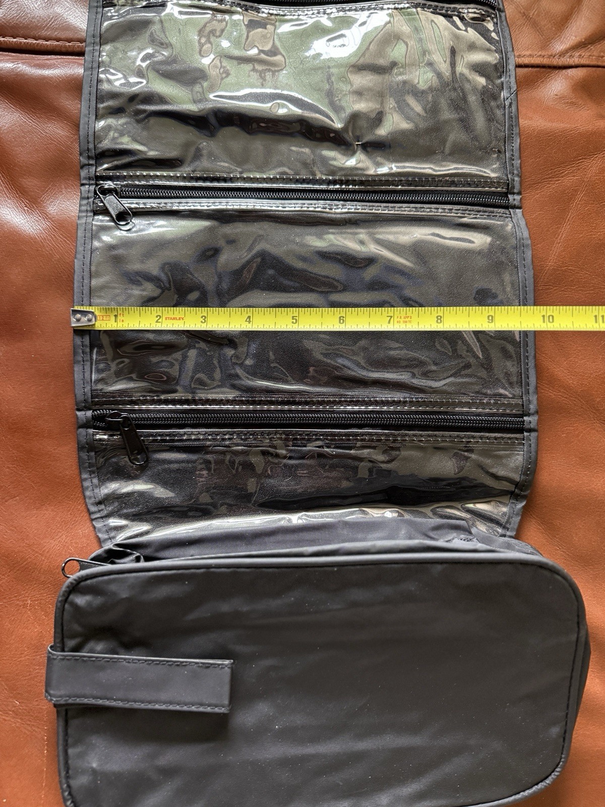 Vintage NEW 77 WABC NEWSTALK RADIO Black Toiletries Hanging Bag Case Nylon NWOT