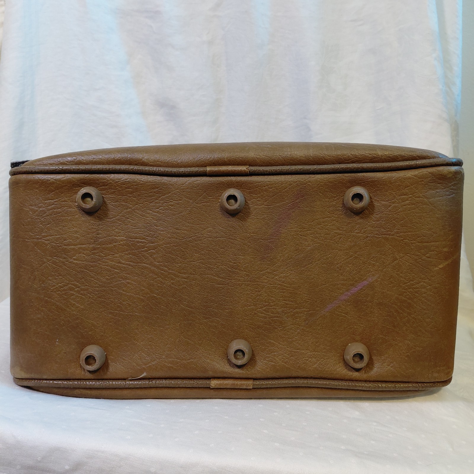 Vintage Retro American Tourister Travel Bag Carry On Tote Brown w/scarf