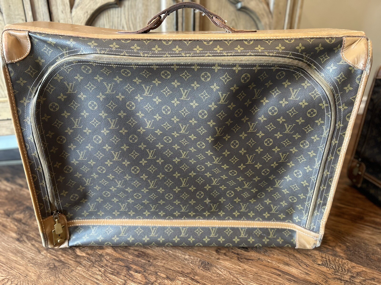Set Of Three, Vintage 1970s Louis Vuitton Classic Brown Suitcase