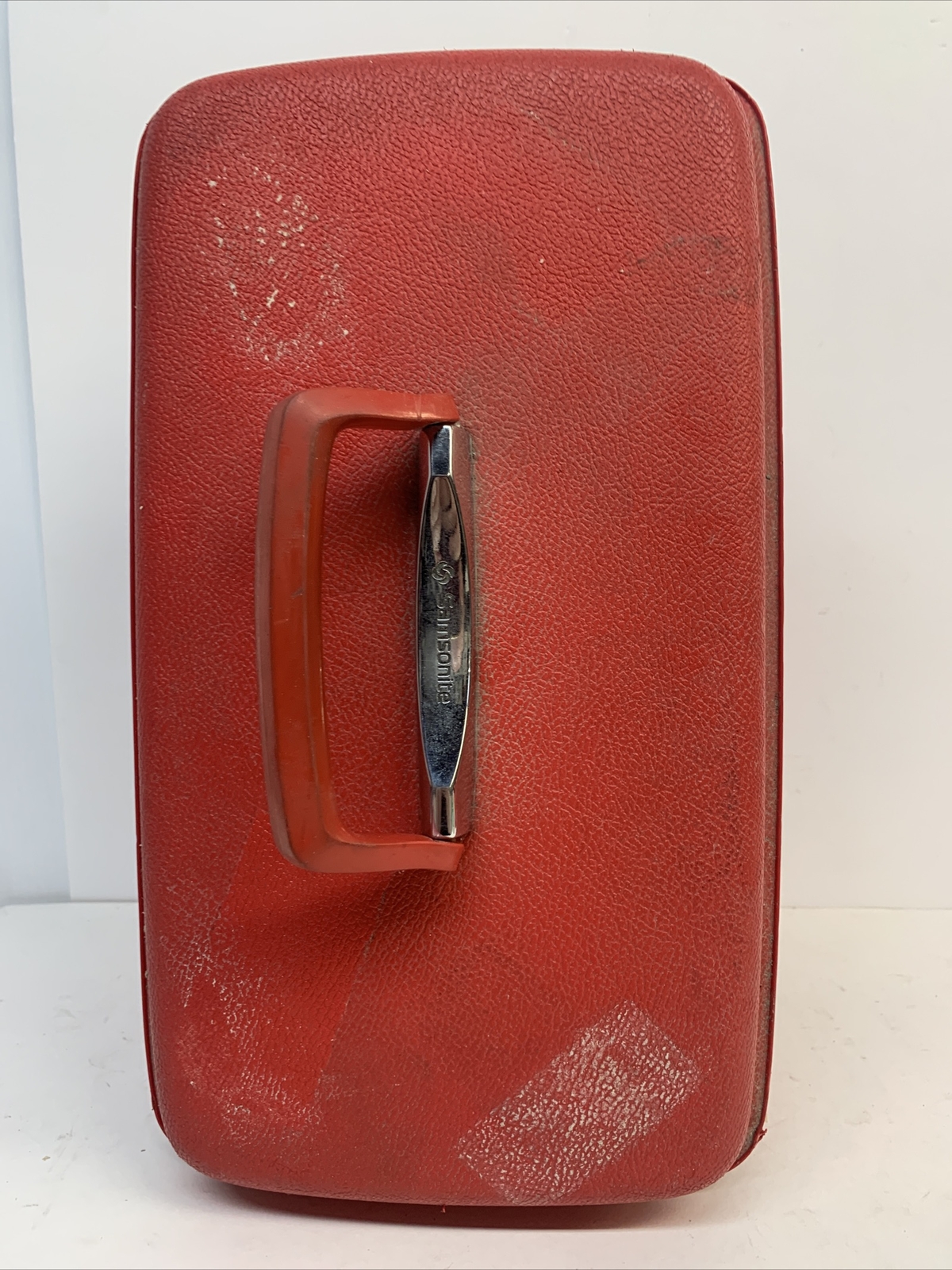 Vintage Bright Red Samsonite Silhouette Hard Shell Train/Cosmetic/Makeup Case