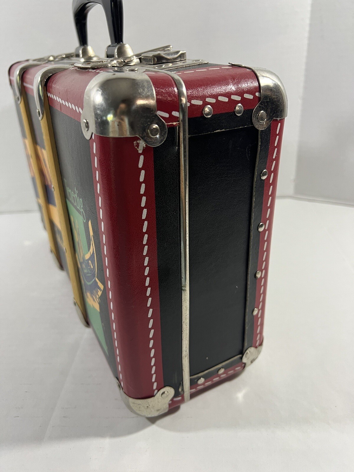 Unusual Vintage Red Luggage Travel Suitcase Decor Istanbul Venedig Nice! #1