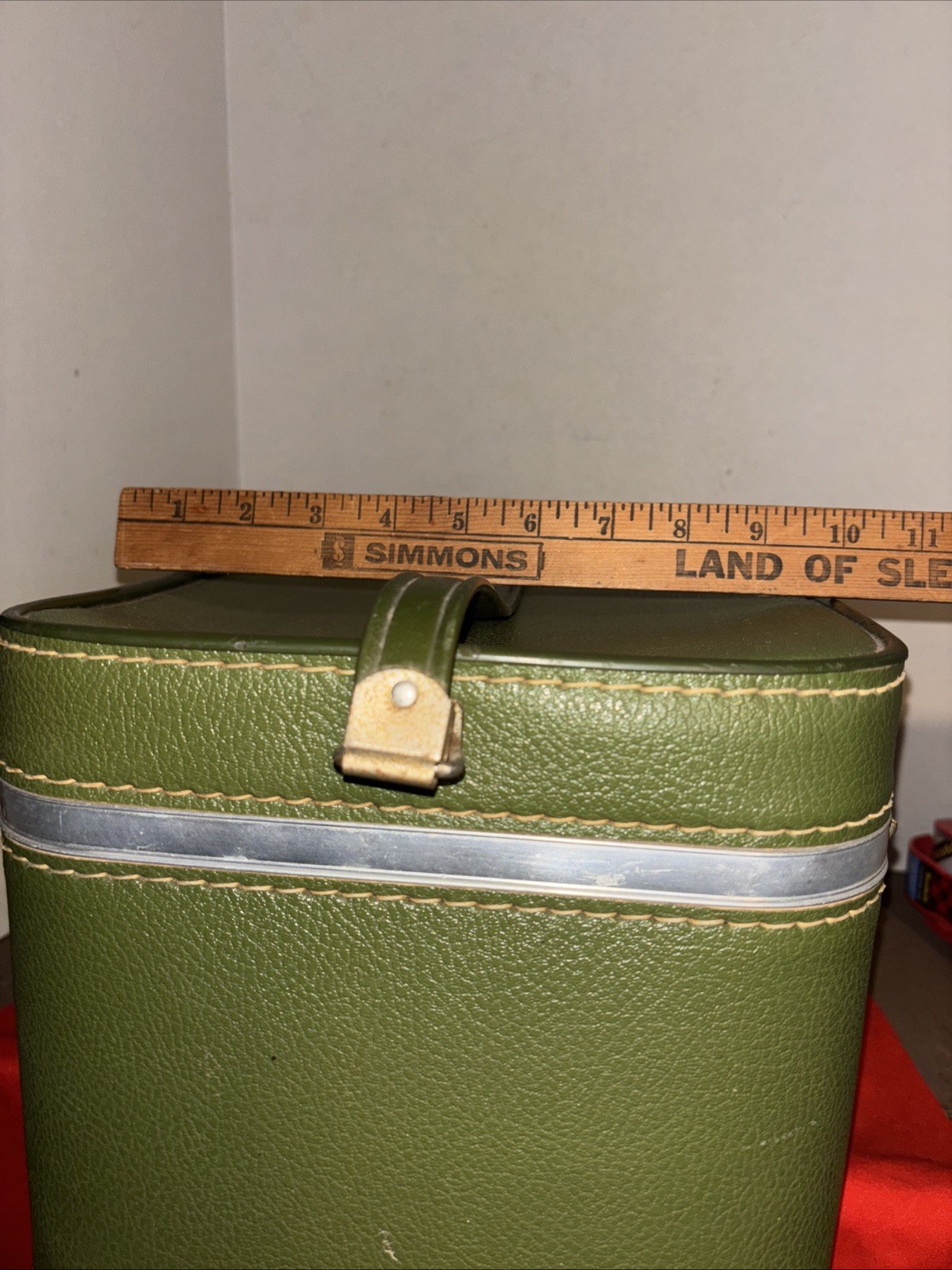 Vintage US Luggage train case luggage Green- Dirty- See All Pictures