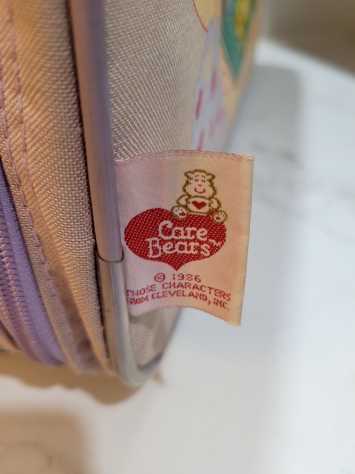 Vintage 1986 Care Bears Suitcase Luggage Light Pink Setting Sail for Grandmas