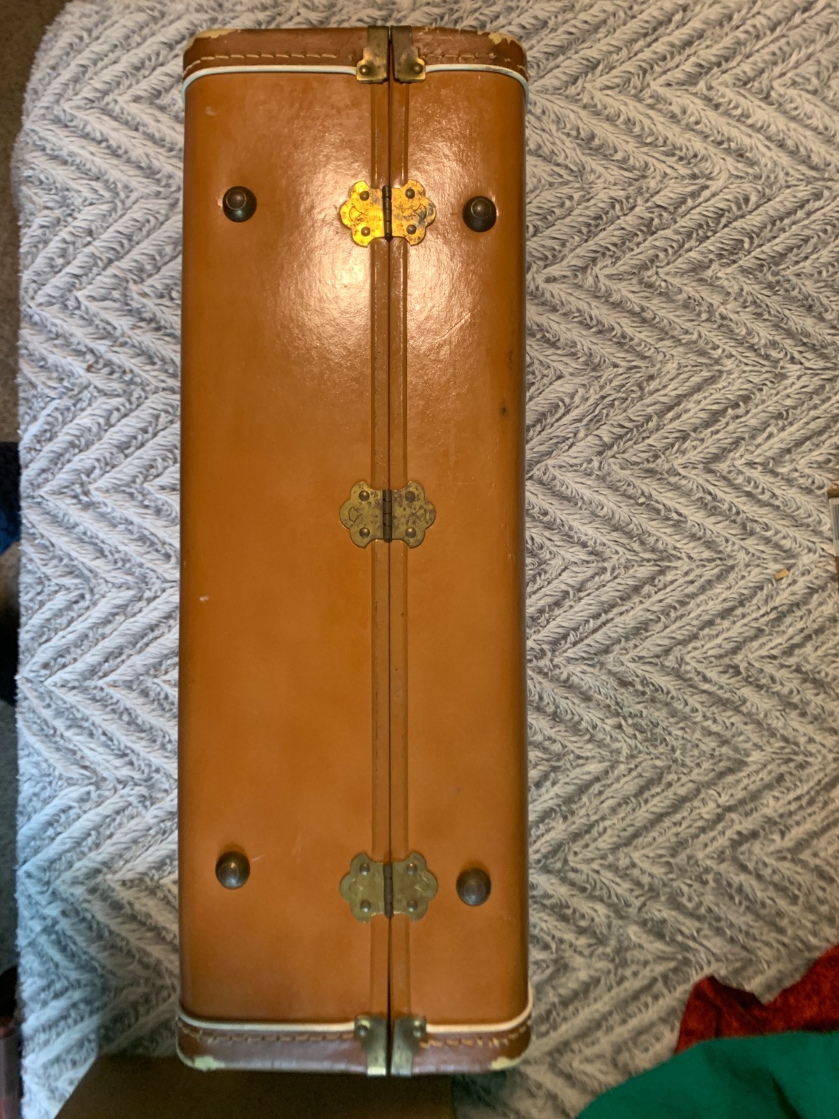VINTAGE Samsonite Streamlite Hardshell SUITCASE Shwayder Bros 40s-60s Saddle Tan