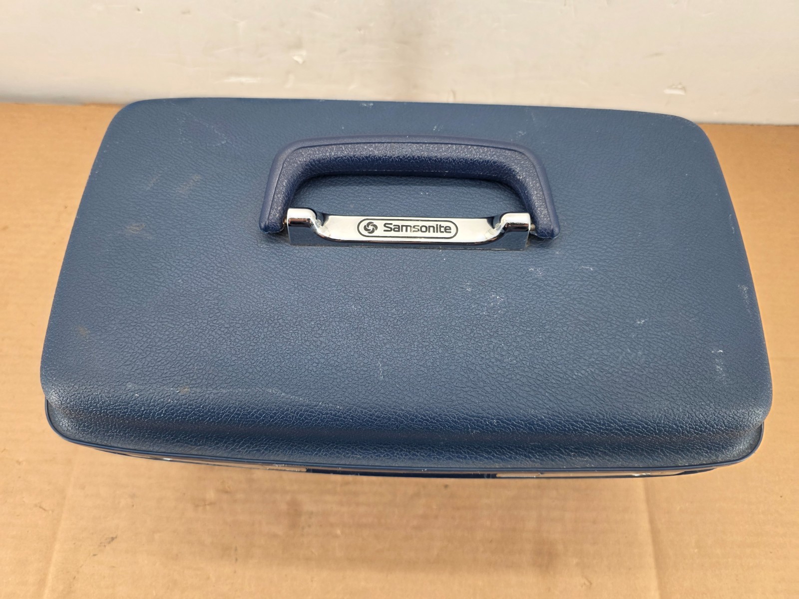 Vintage SAMSONITE Luggage Train Case Carry On Concord Blue W/ Tray NO KEY