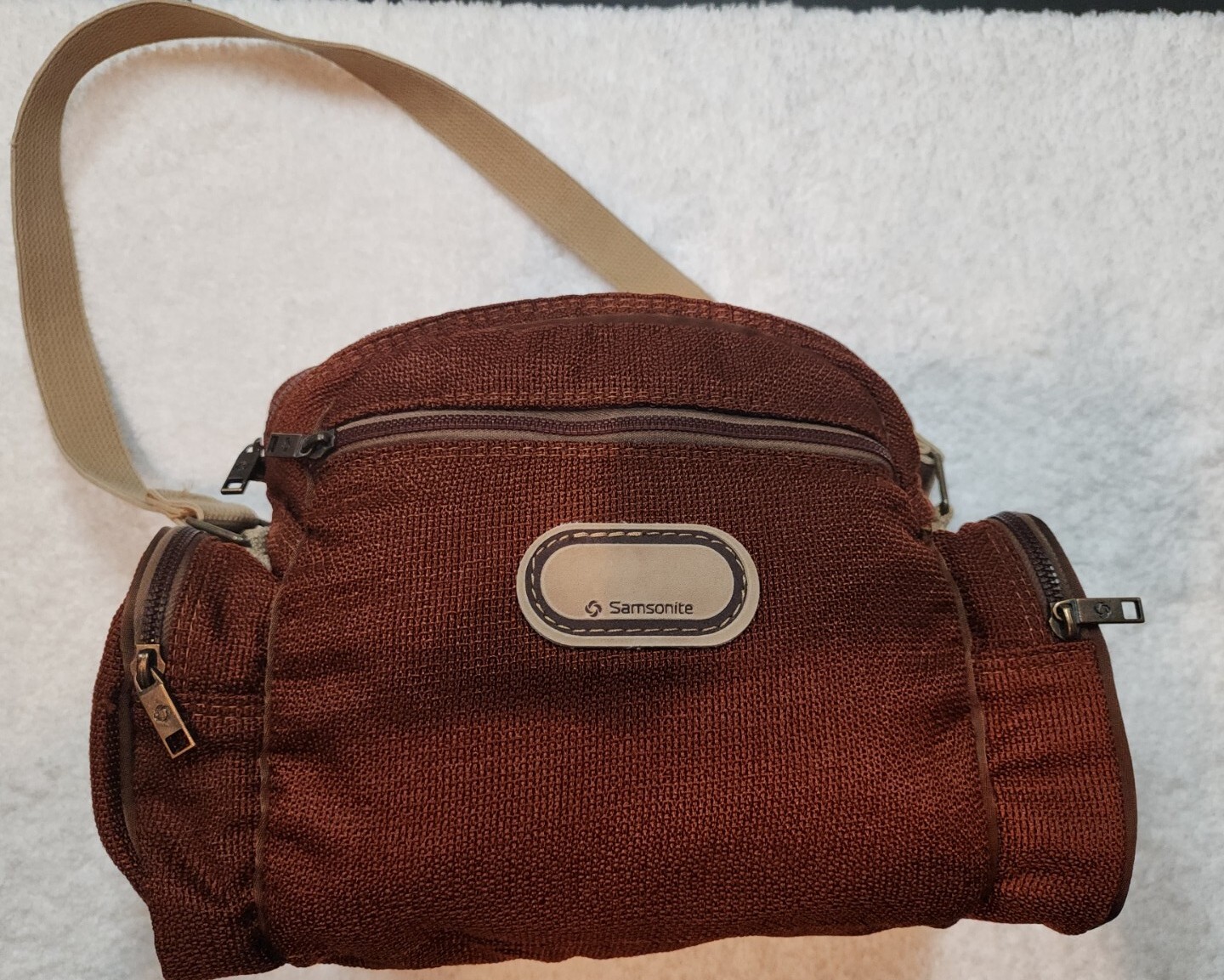Vintage Samsonite Freestyles Rust Orange Travel Camera Bag Zipper Pockets