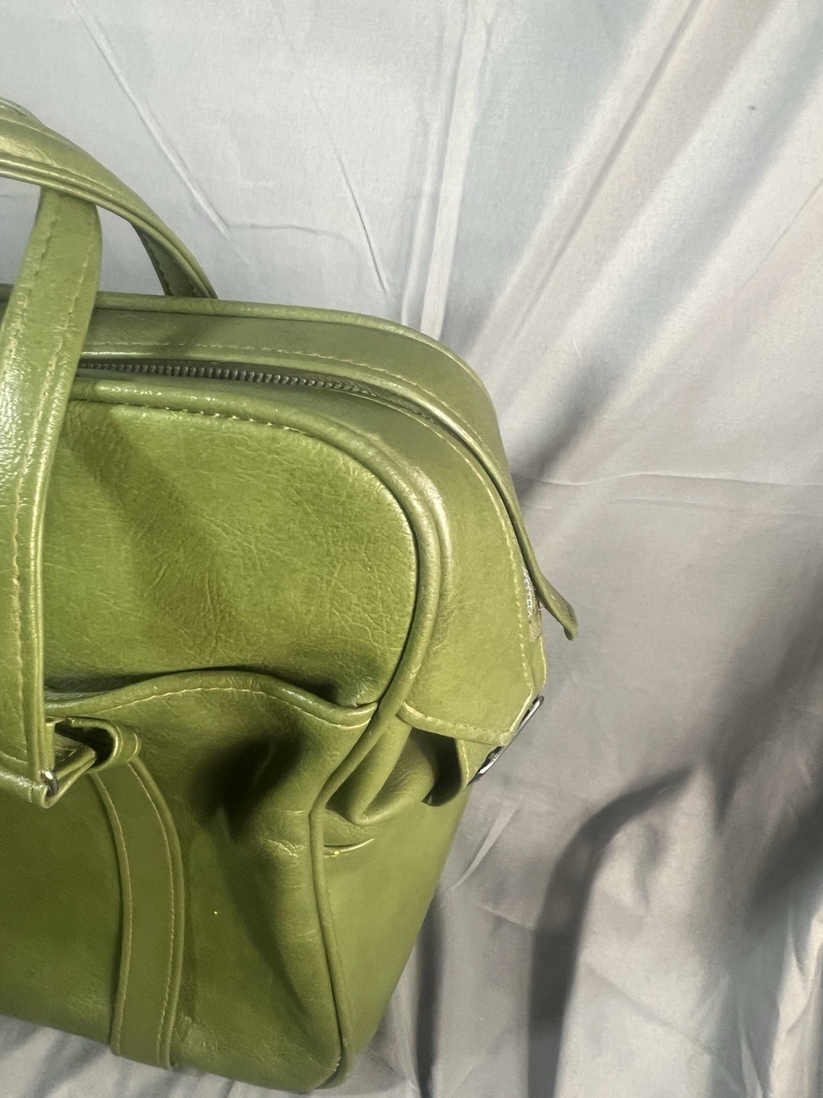 Vintage Samsonite Silhouette Denver, CO Green Zipper Carry-on Train Bag Handles