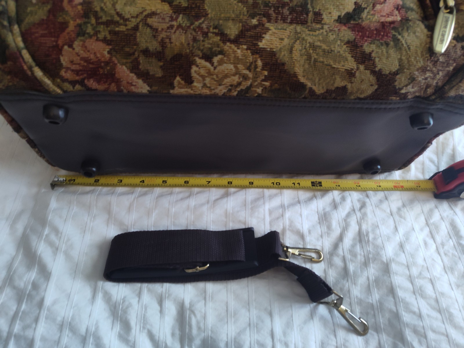 Pierre Cardin Vintage Floral Tapestry Duffle Bag, Canvas, Shoulder Strap, 1990s