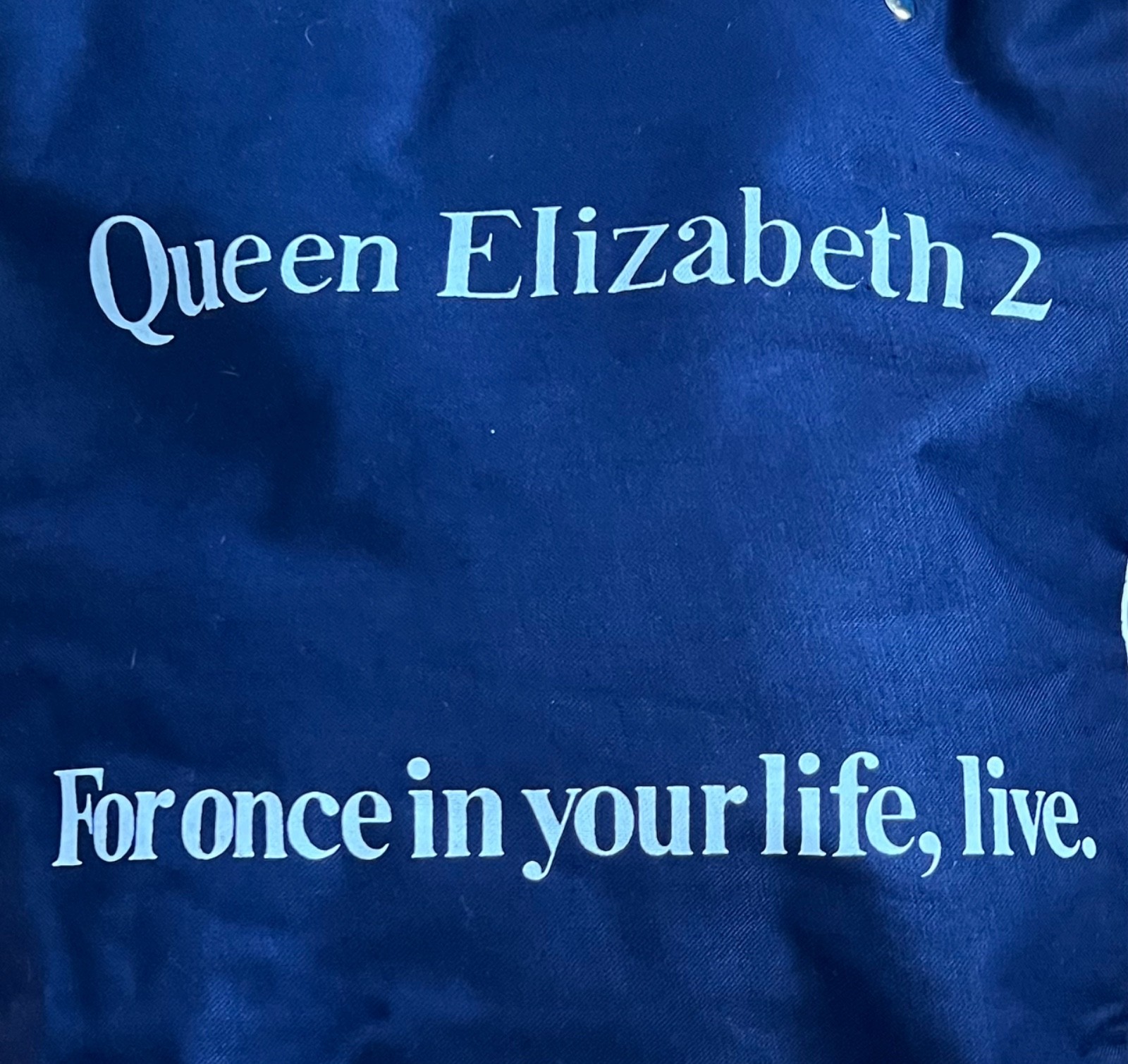 Vintage 1970’s Cunard QE2 Queen Elizabeth Cruise Wear Canvas Travel Tote Bag