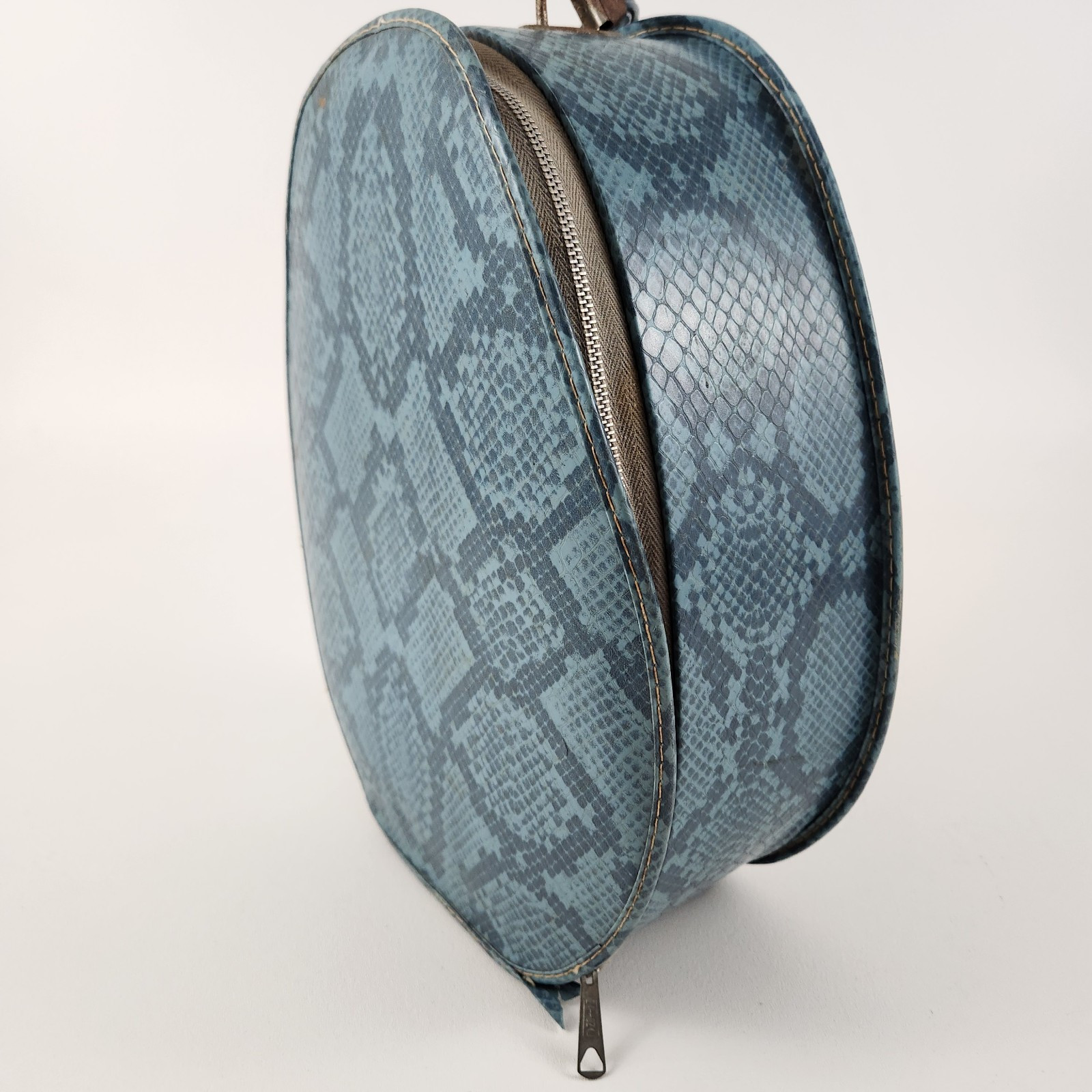 Vintage 1950s Faux Snakeskin Travel Case 12 x 10 x 5 inches