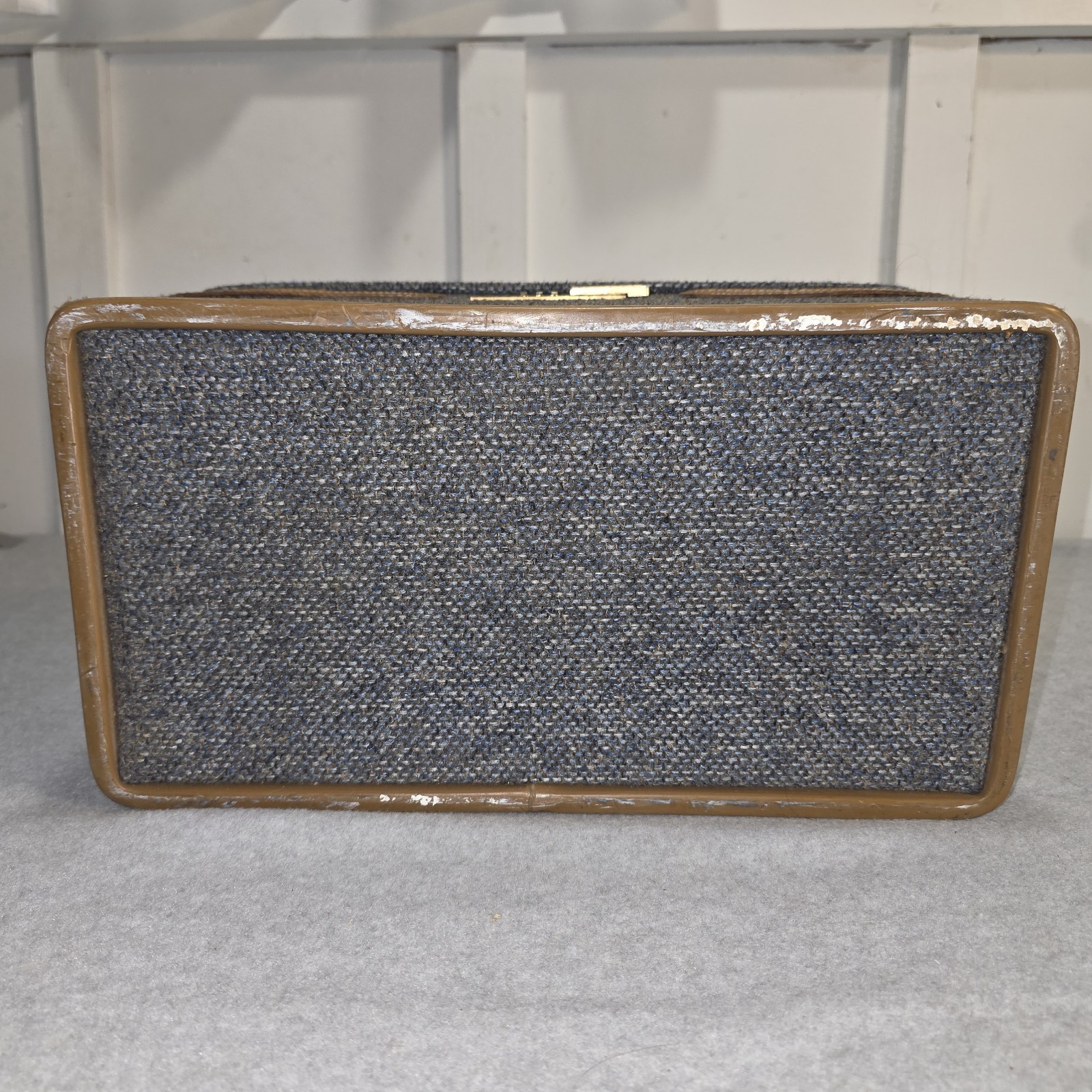Hartmann Tweed & Belting Leather Train Case Vtg Luggage Make-Up Cosmetic Case