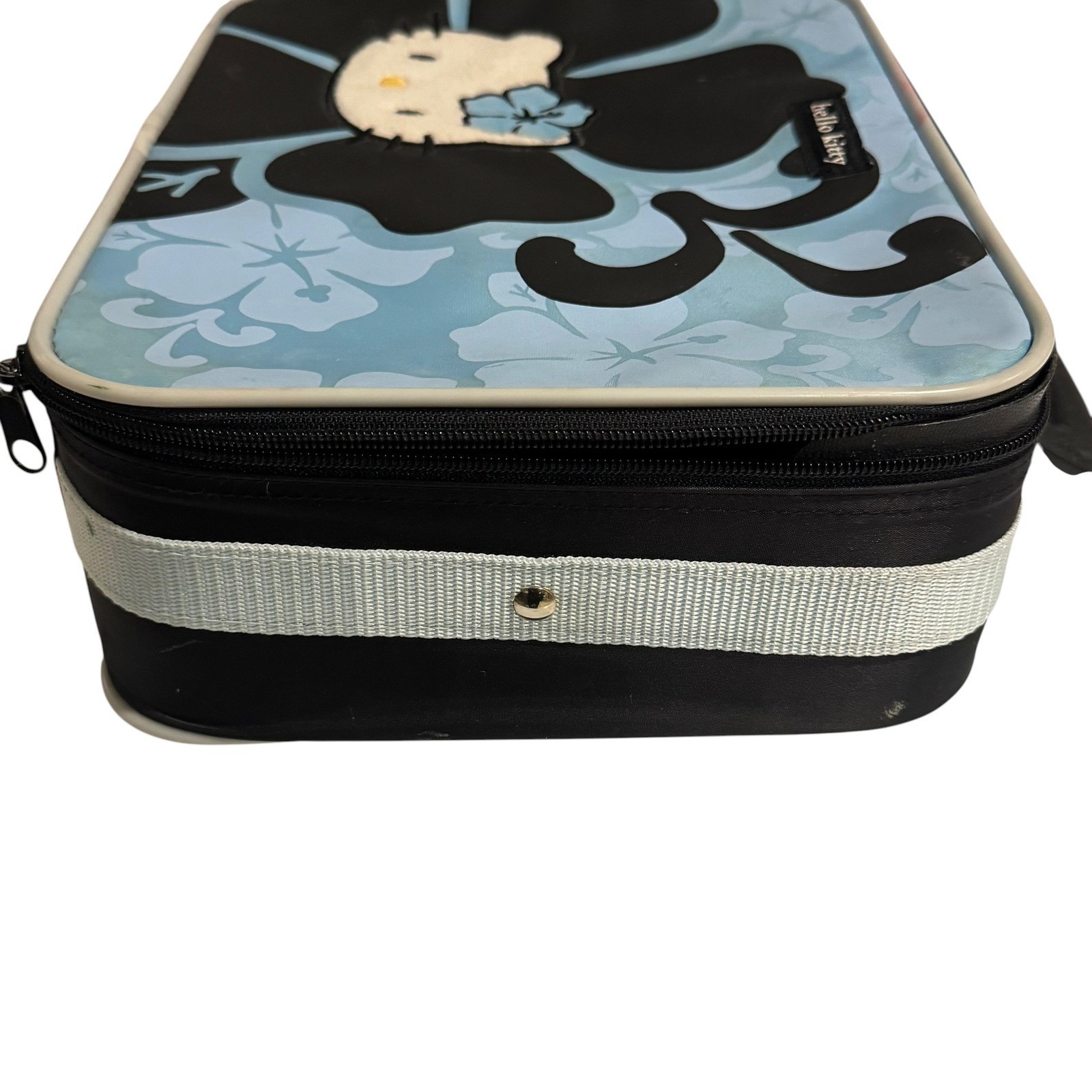 Hello Kitty Sanrio Vintage Y2K Blue Hibiscus Tropical Small Lunch Bag 2002 -READ