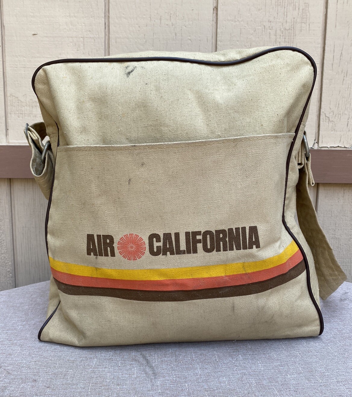 VTG 80s Rare Air California Airlines Portland Inaugural Carry On Luggage Bag