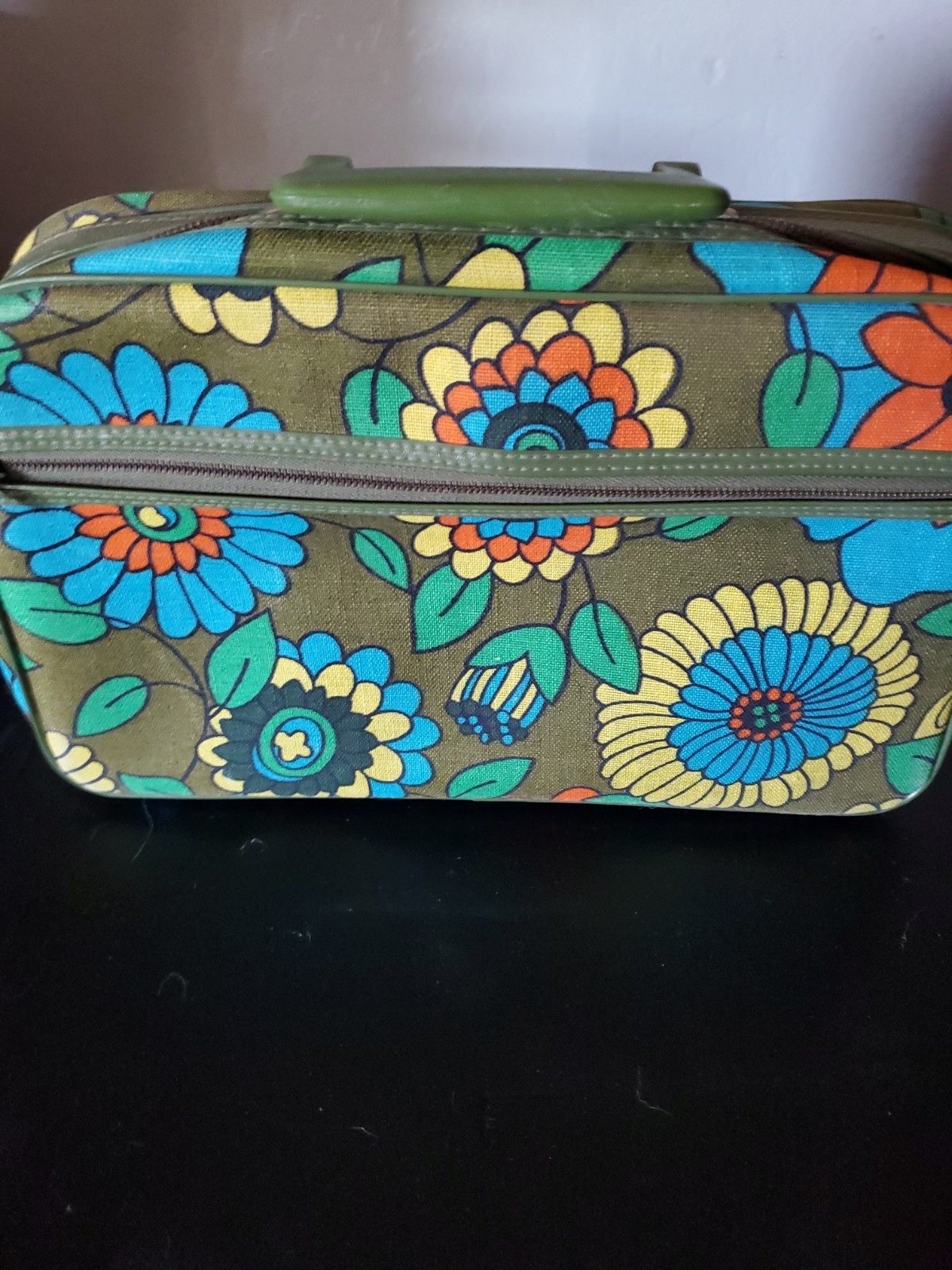 Vtg Bantam Mini Suitcase Overnight Carry-on Retro Floral Hippie Boho Has Key
