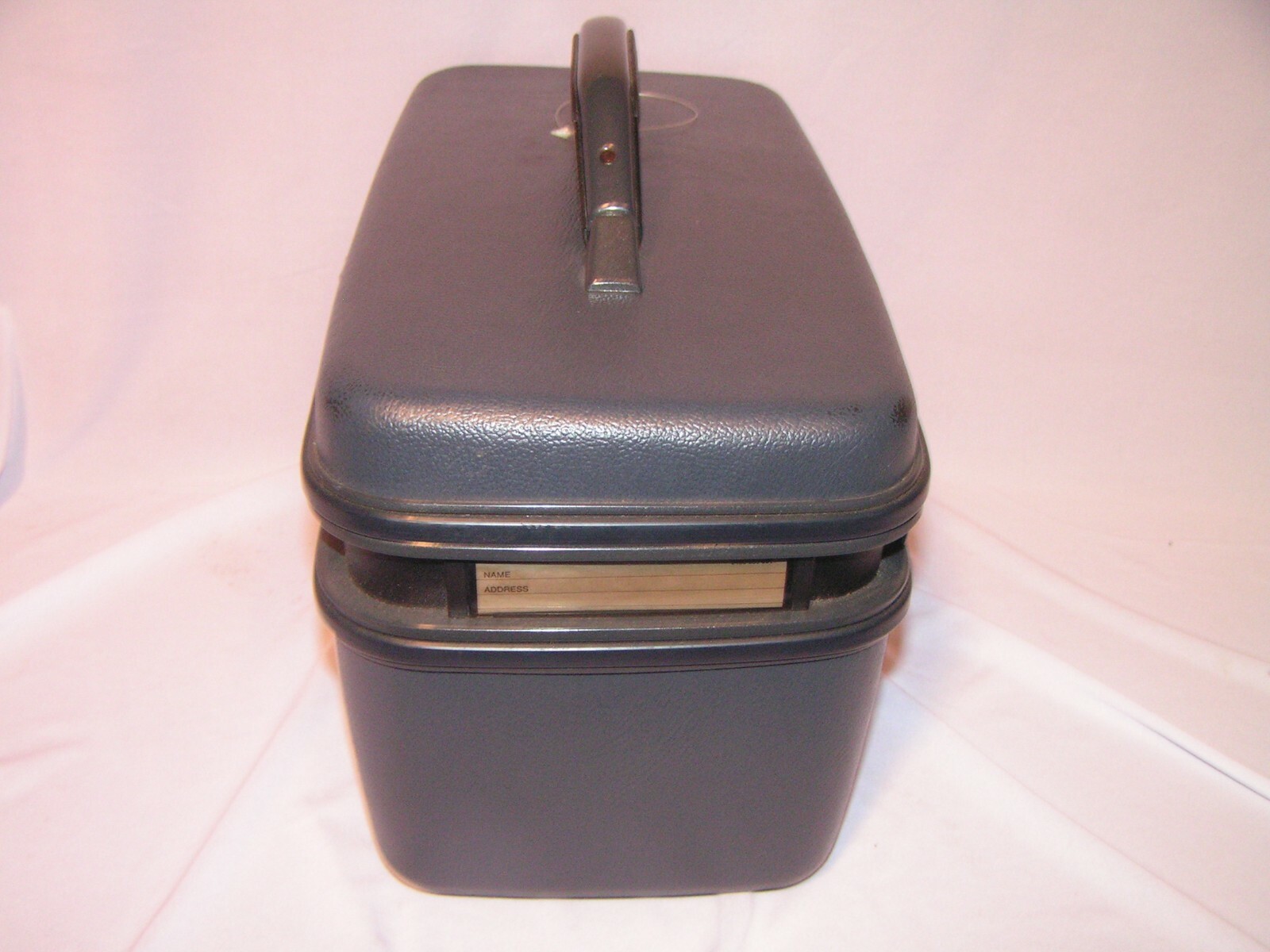 Vintage Samsonite Black or Dark Blue Train Case with Mirror & Tray – No Key