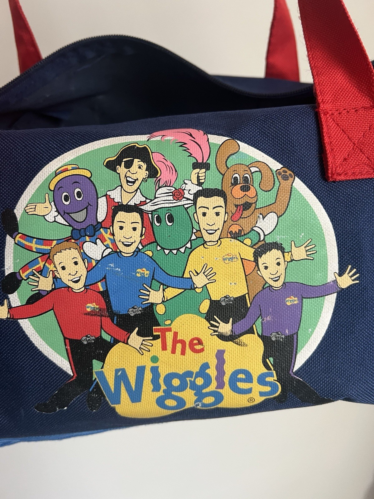Vtg Rare Wiggles Kids Duffle Bag With Classic Characters