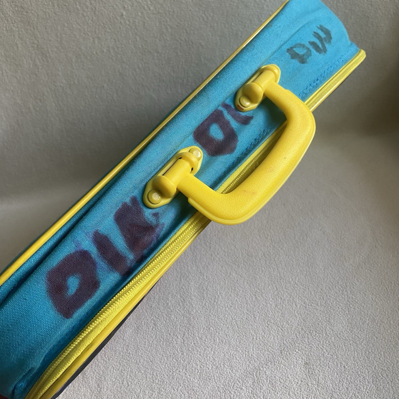 WWF Ultimate Warrior Vintage Canvas Kids Suitcase Luggage Blue Yellow 1991