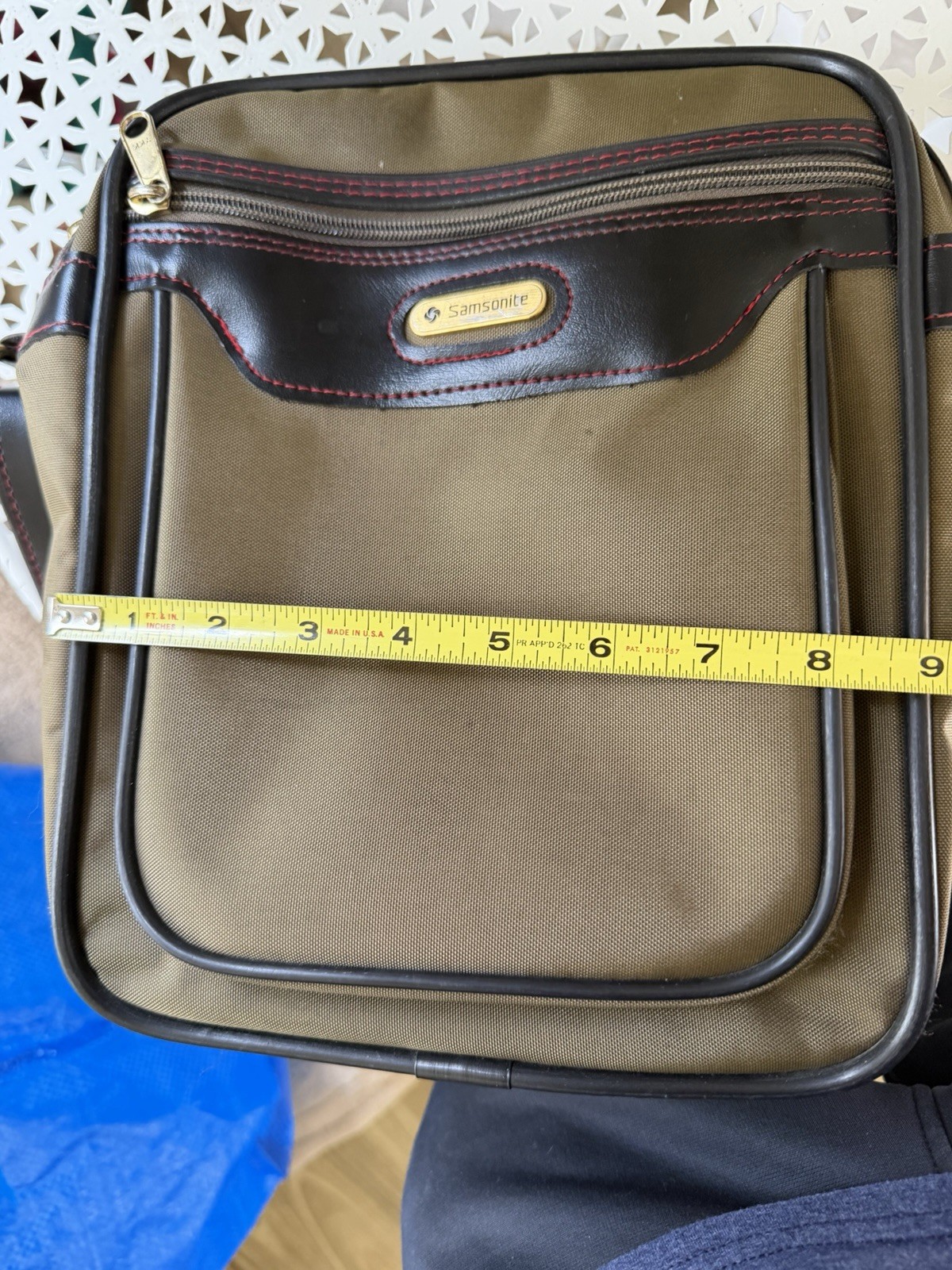 Vintage Samsonite Travel Toiletry Bag Brown Canvas Leather Trim USA