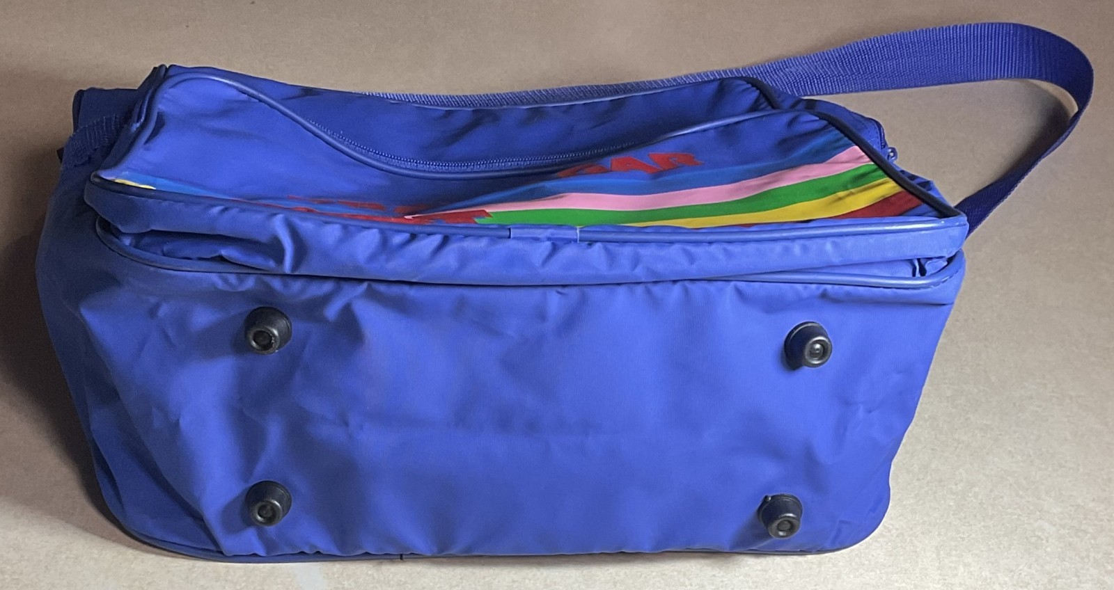 1980s Fabulous Rainbow Trafalgar Tours Shoulder Travel Bag Tote Nylon Strap