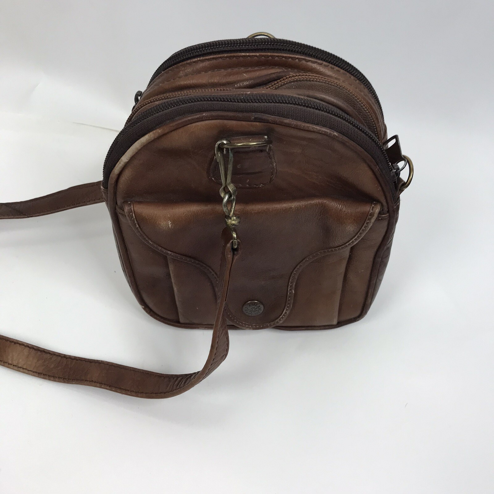 Vtg 60’s 70’s Leather YIDI American Craft Weekender Carry Travel Expandable Bag