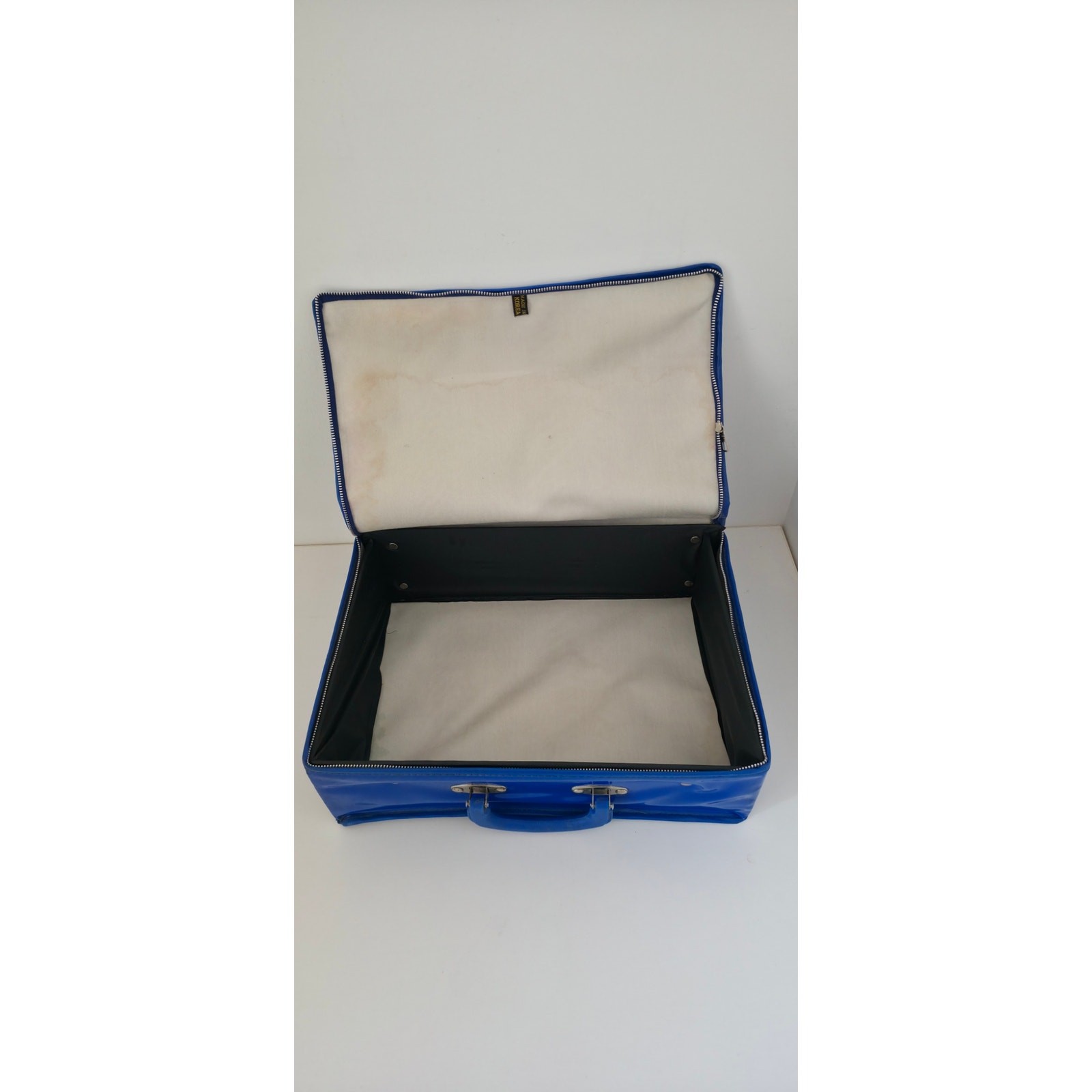 VINTAGE *PRISTINE * 1970’s Vinyl Carrying Case Blue