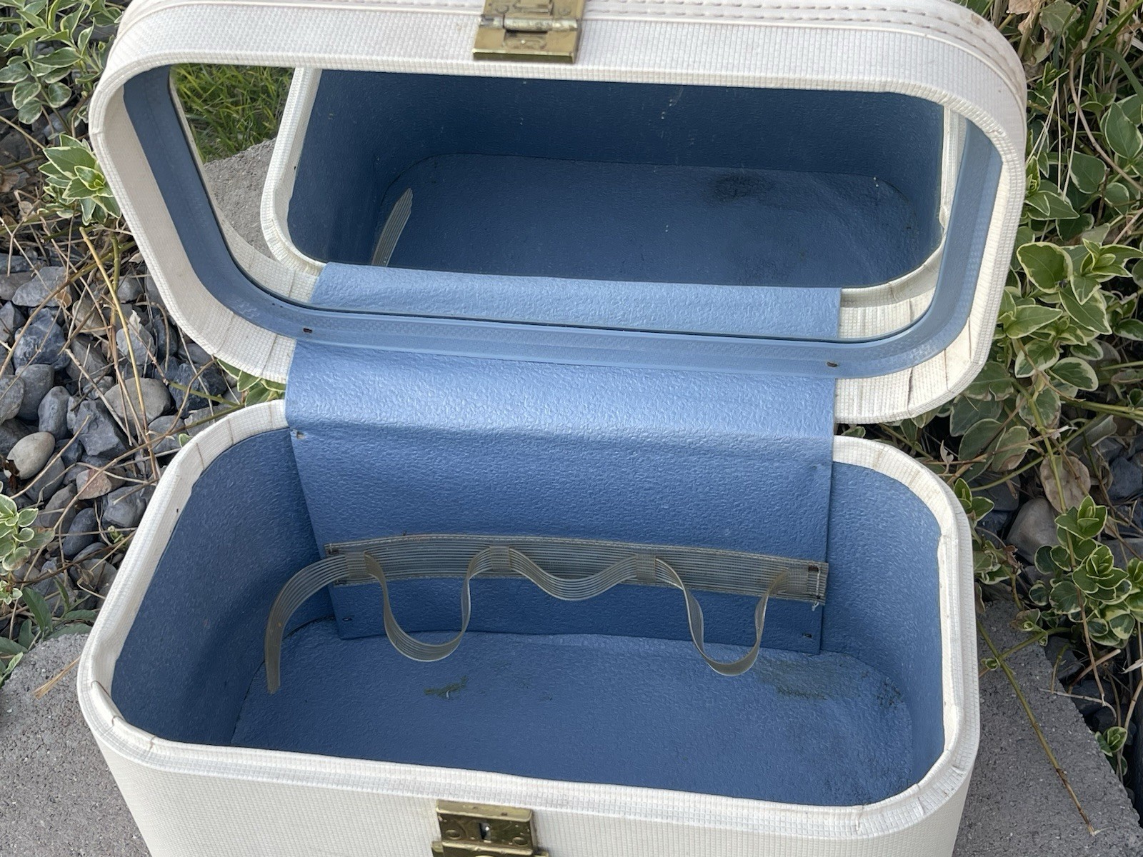Lady Baltimore Starline Vanity Train Case w/Mirror 1950s Vintage Travel Suitcase