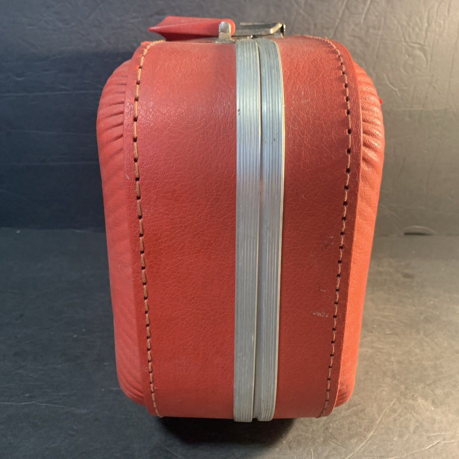Vintage 50s 60s Suitcase Trojan Luggage Company Retro Kids Going to Grandmas Red