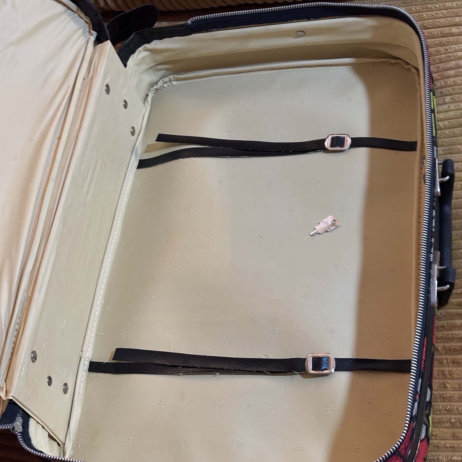 Bantam Travelware Floral Suitcase with Original Key Retro Vintage Funky