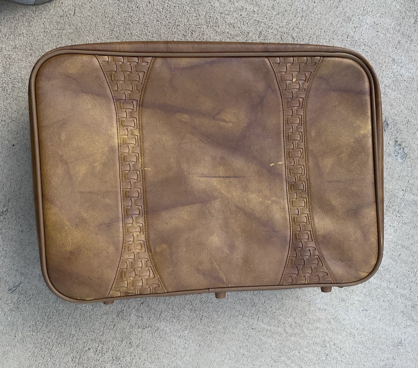 American Tourister Suitcase Vintage Brown Naugahyde Medium Nice Retro Travel