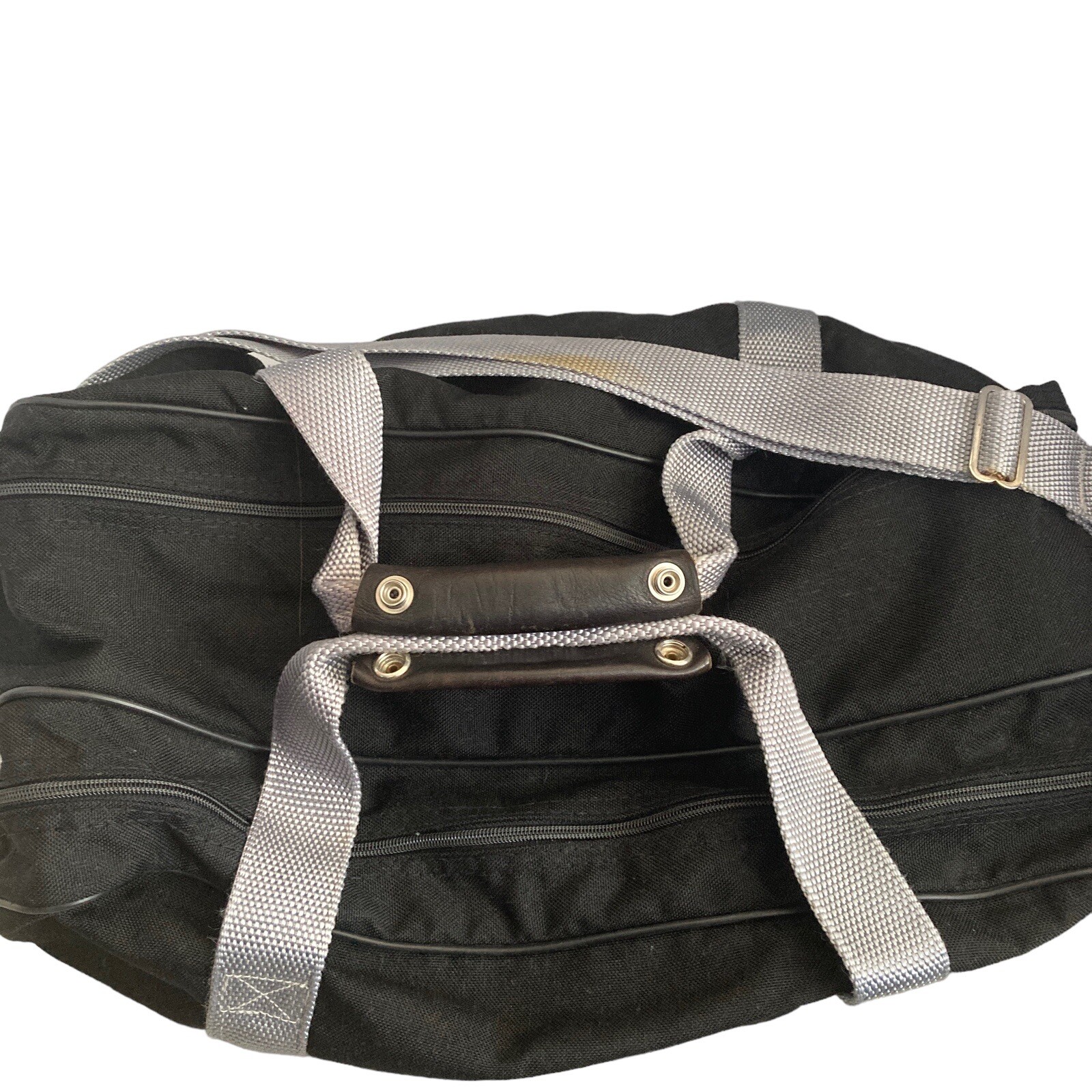 Vintage Anthalon Hanson Duffel Bag 18x13x9 Black Gray shoulder strap brothers
