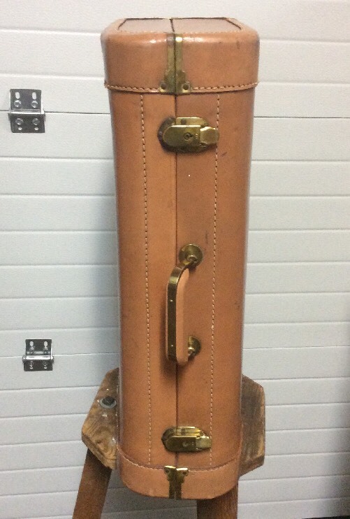 Vintage Pioneer Light Brown Leather Hard Suitcase 21″ X 15″ X 6″